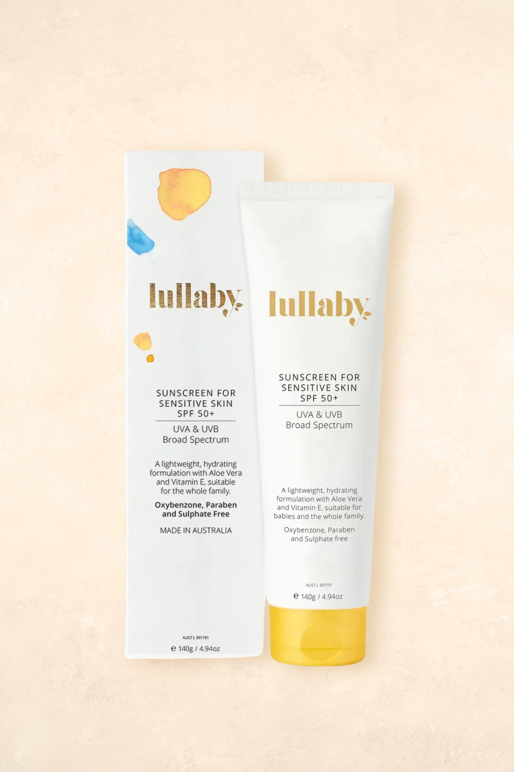 Sensitive Skin Sunscreen SPF50+ Skincare Lullaby Skincare 