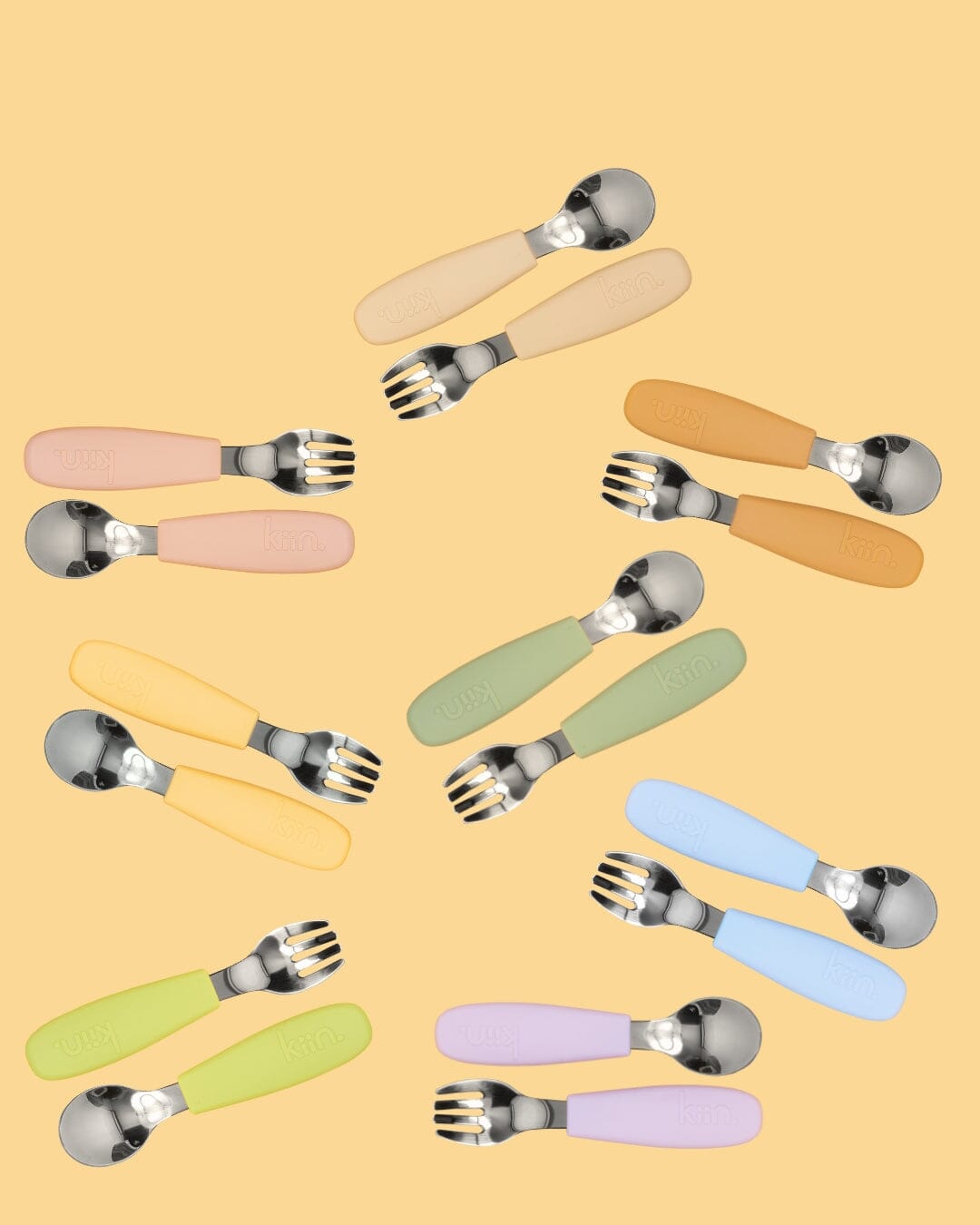 Silicone Cutlery Set Bibs + Tableware Kiin ® 