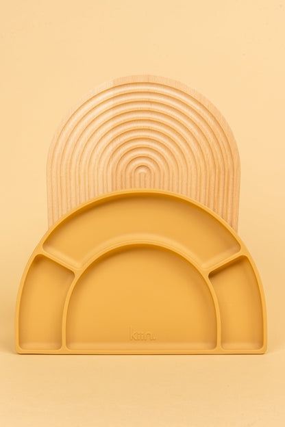 Silicone Divided Plate Bibs + Tableware Kiin ® Tan 