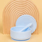 Silicone Suction Bowl with lid + Spoon Set Bibs + Tableware Kiin ® Pastel Sky 