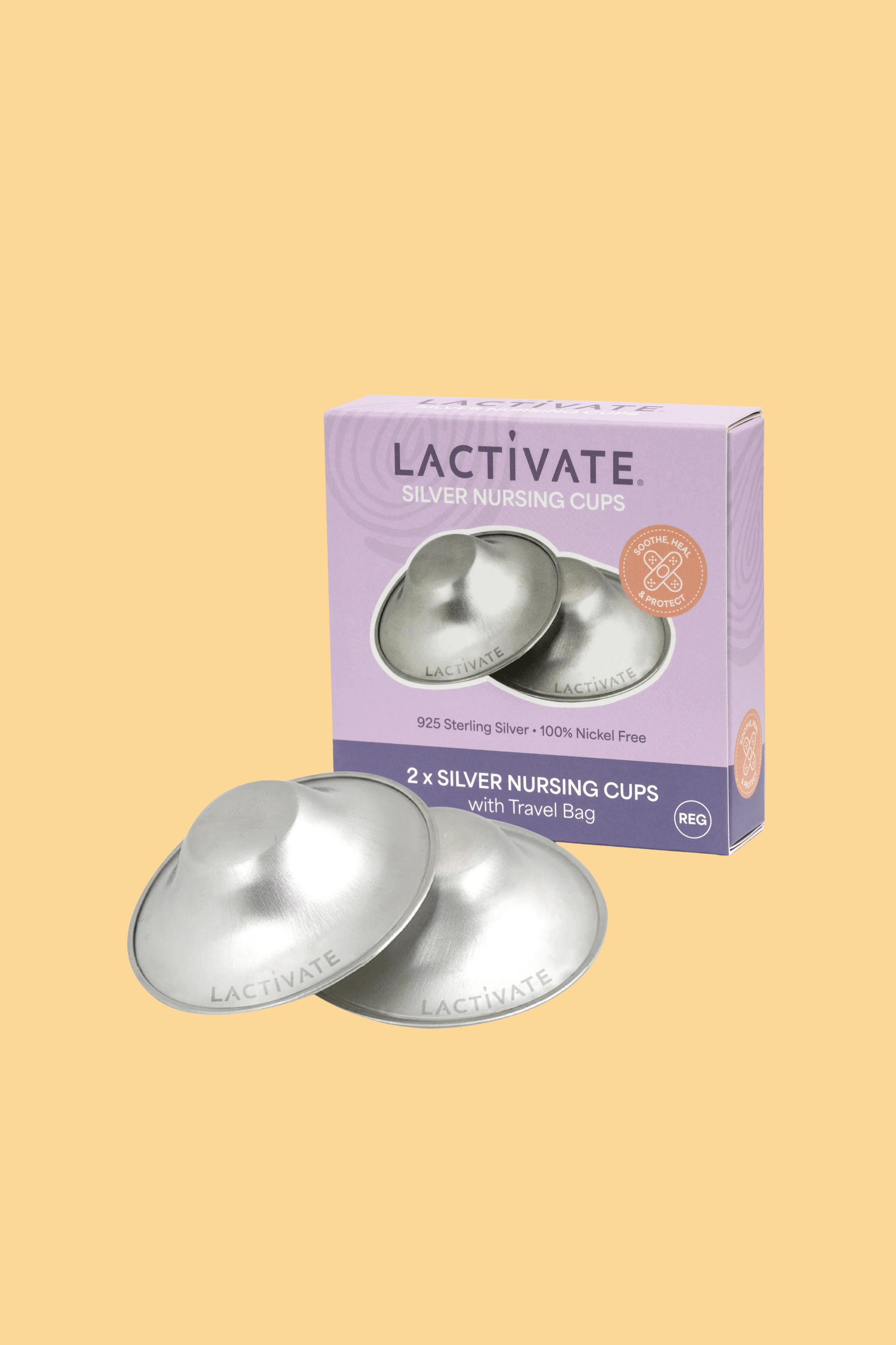 Silver Nursing Cups Breastfeeding Lactivate 