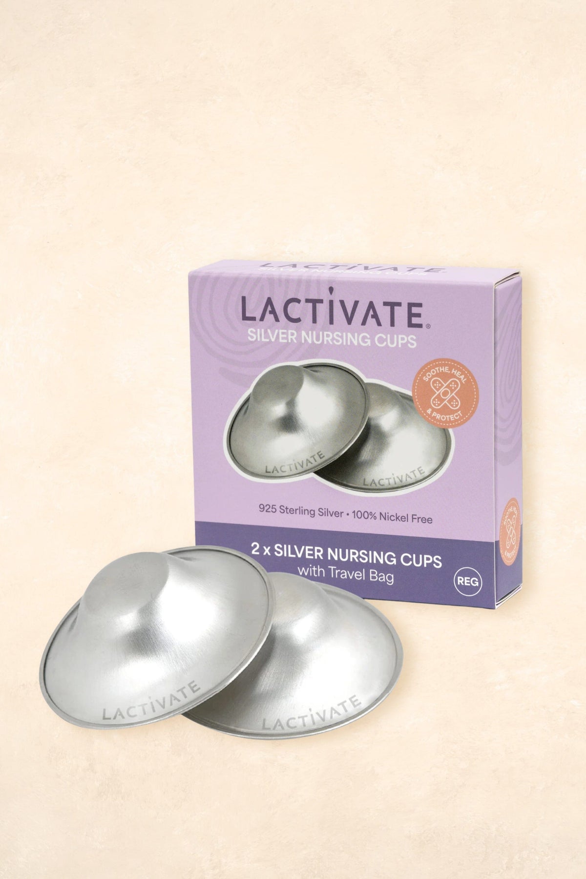 Silver Nursing Cups Breastfeeding Lactivate 