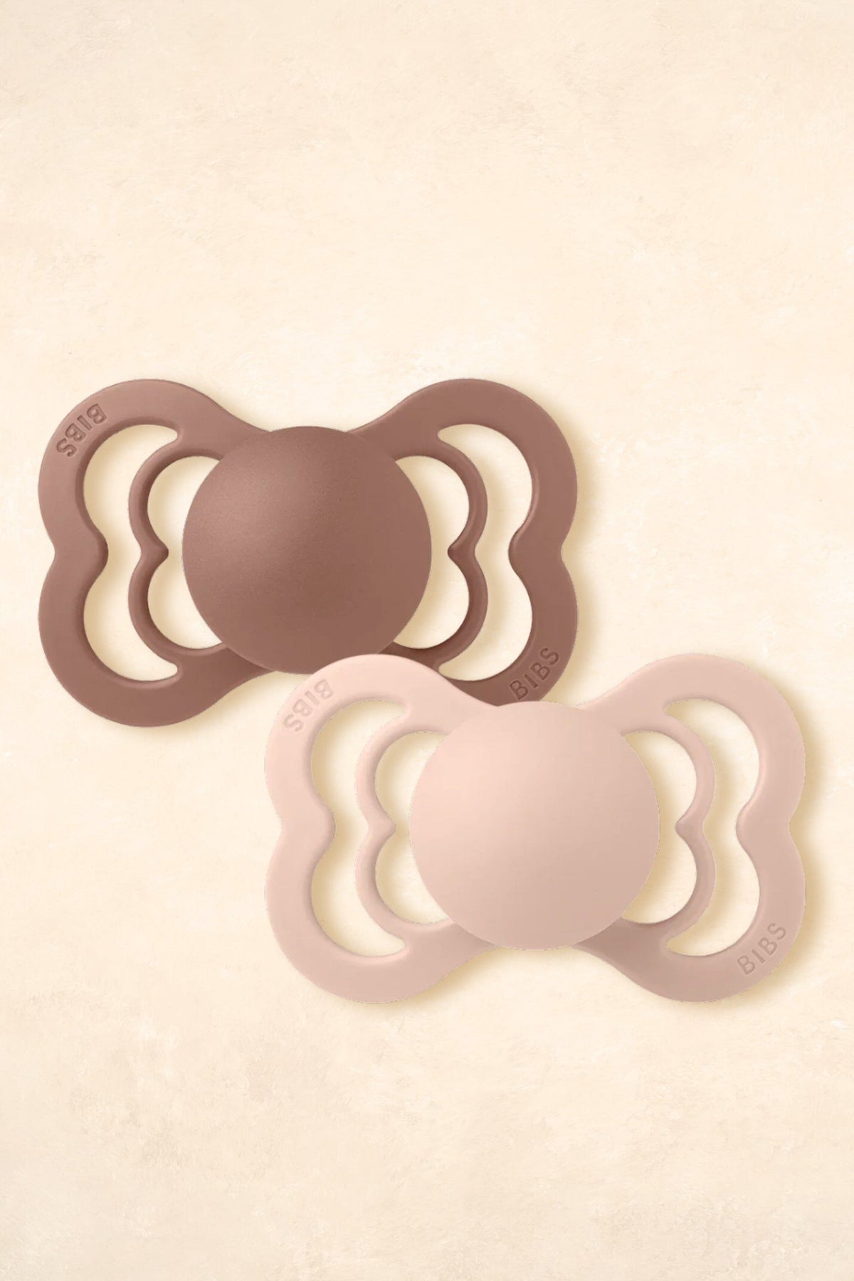 Supreme Dummies Silicone - Twin Pack Dummies + Teethers BIBS Size 1 Woodchuck + Blush - Supreme 
