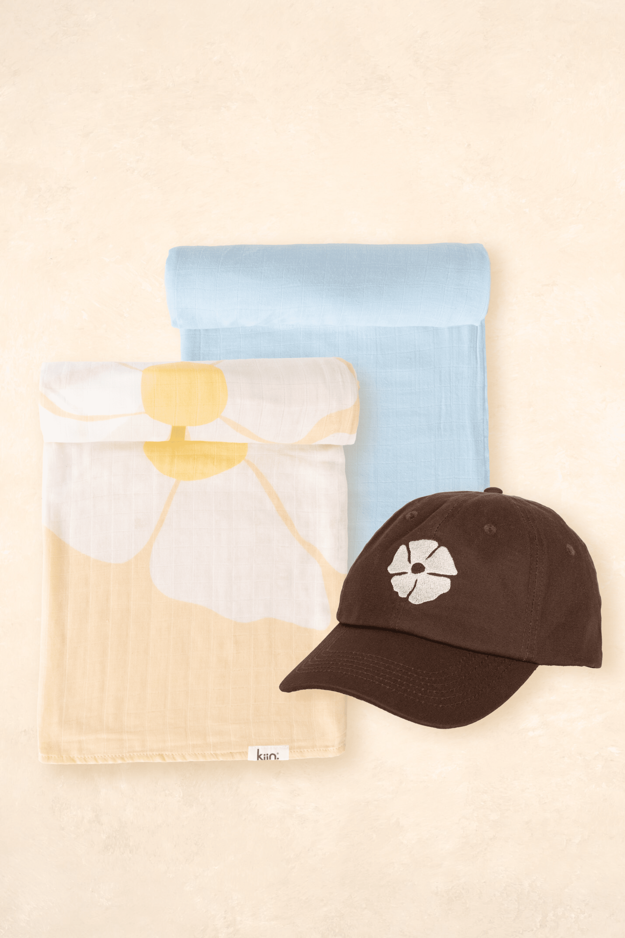 Swaddle Bundle - Fleur Warm Oat Kiin ® Pastel Sky 