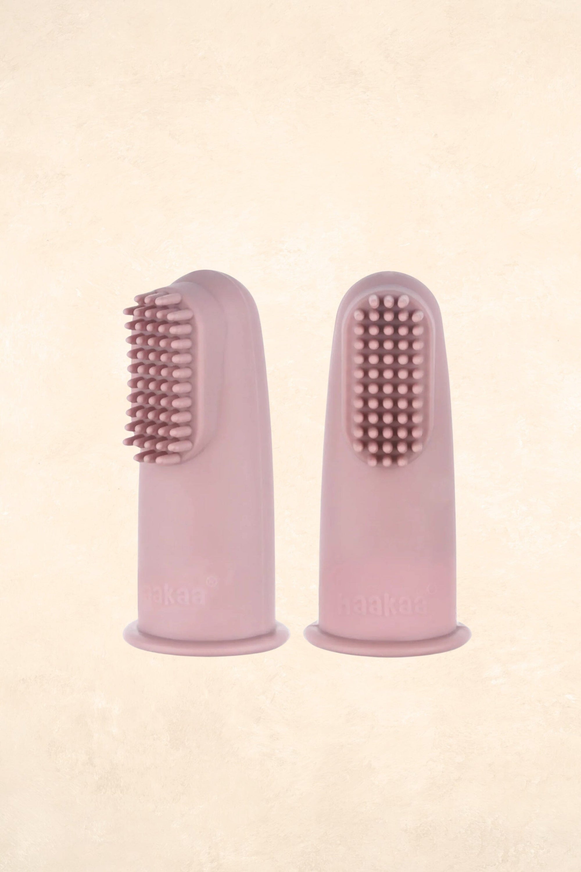 Textured Silicone Finger Toothbrush Bath Time Accessories Haaka Blush. 