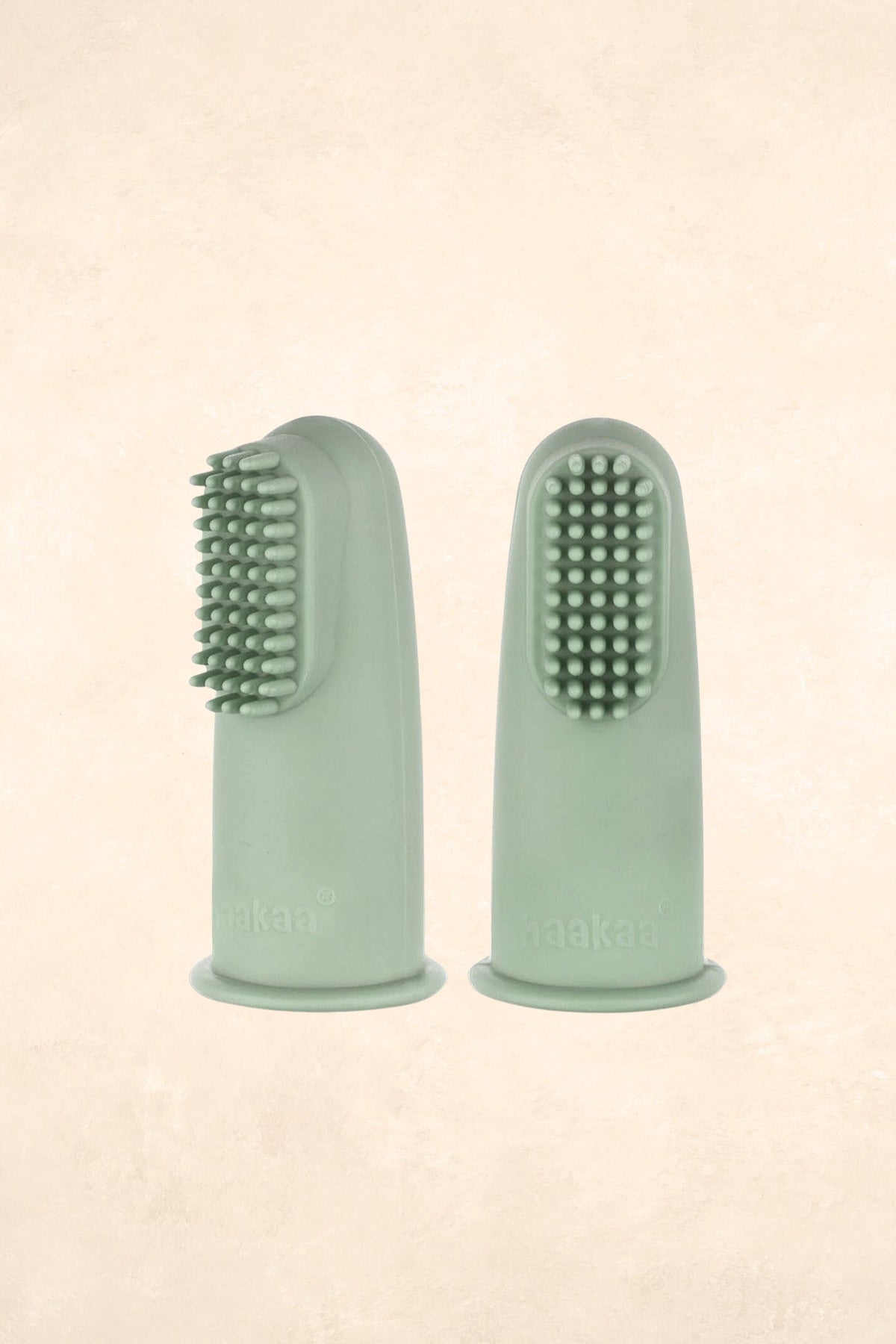 Textured Silicone Finger Toothbrush Bath Time Accessories Haaka Pea Green 
