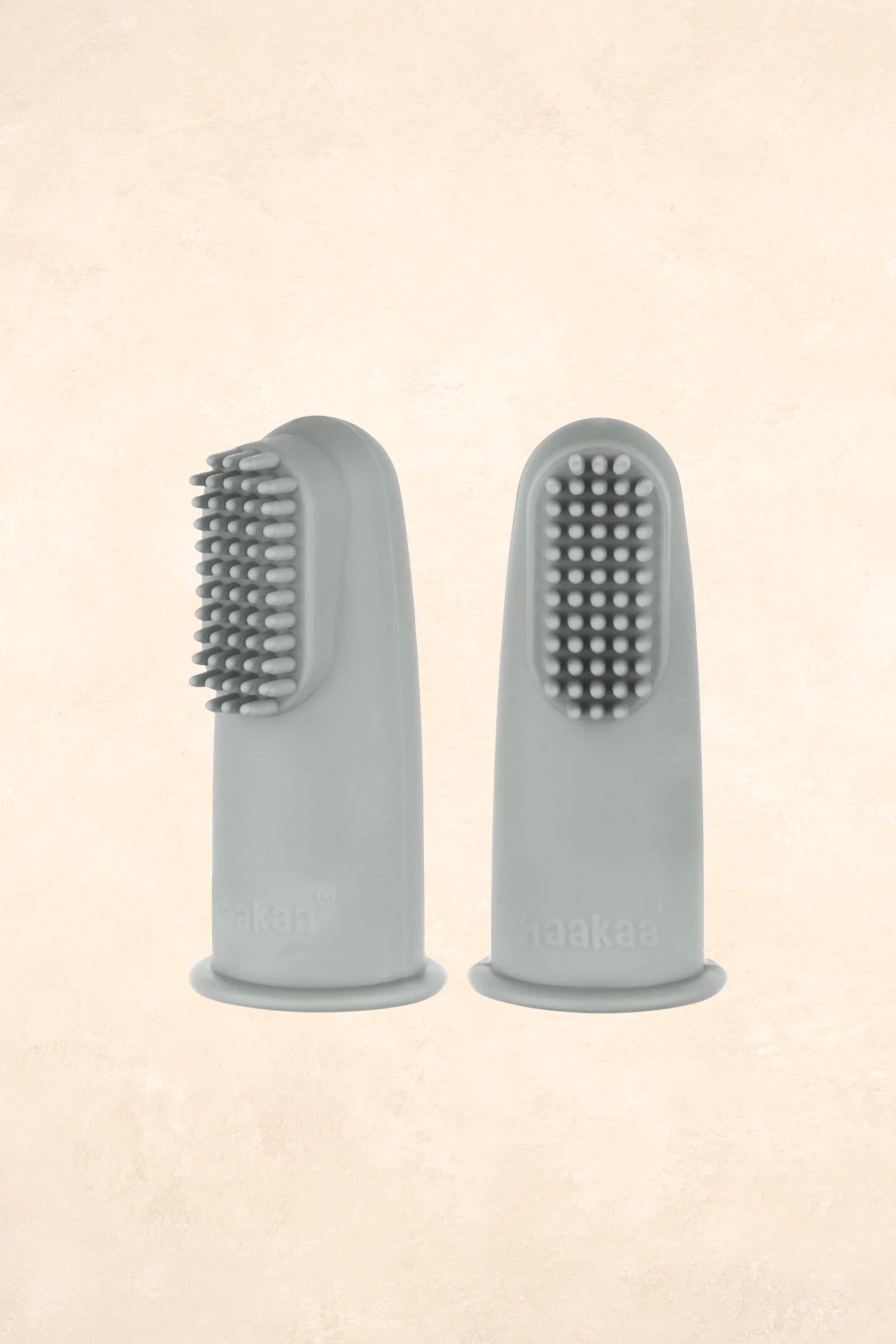 Textured Silicone Finger Toothbrush Bath Time Accessories Haaka Suva Grey 