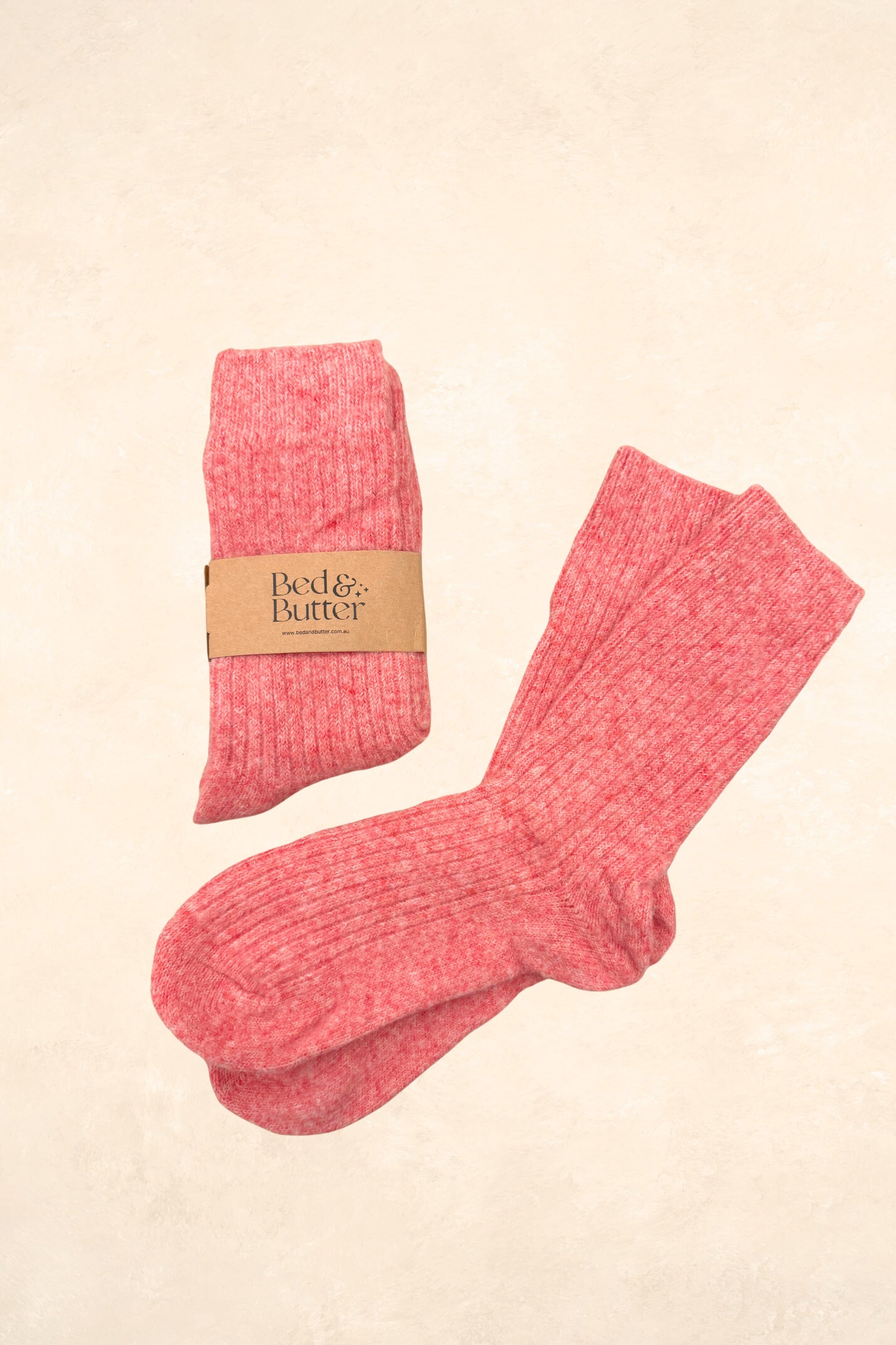 The Comfiest Socks (adults) Clothing Bed & Butter S/M Light Red 