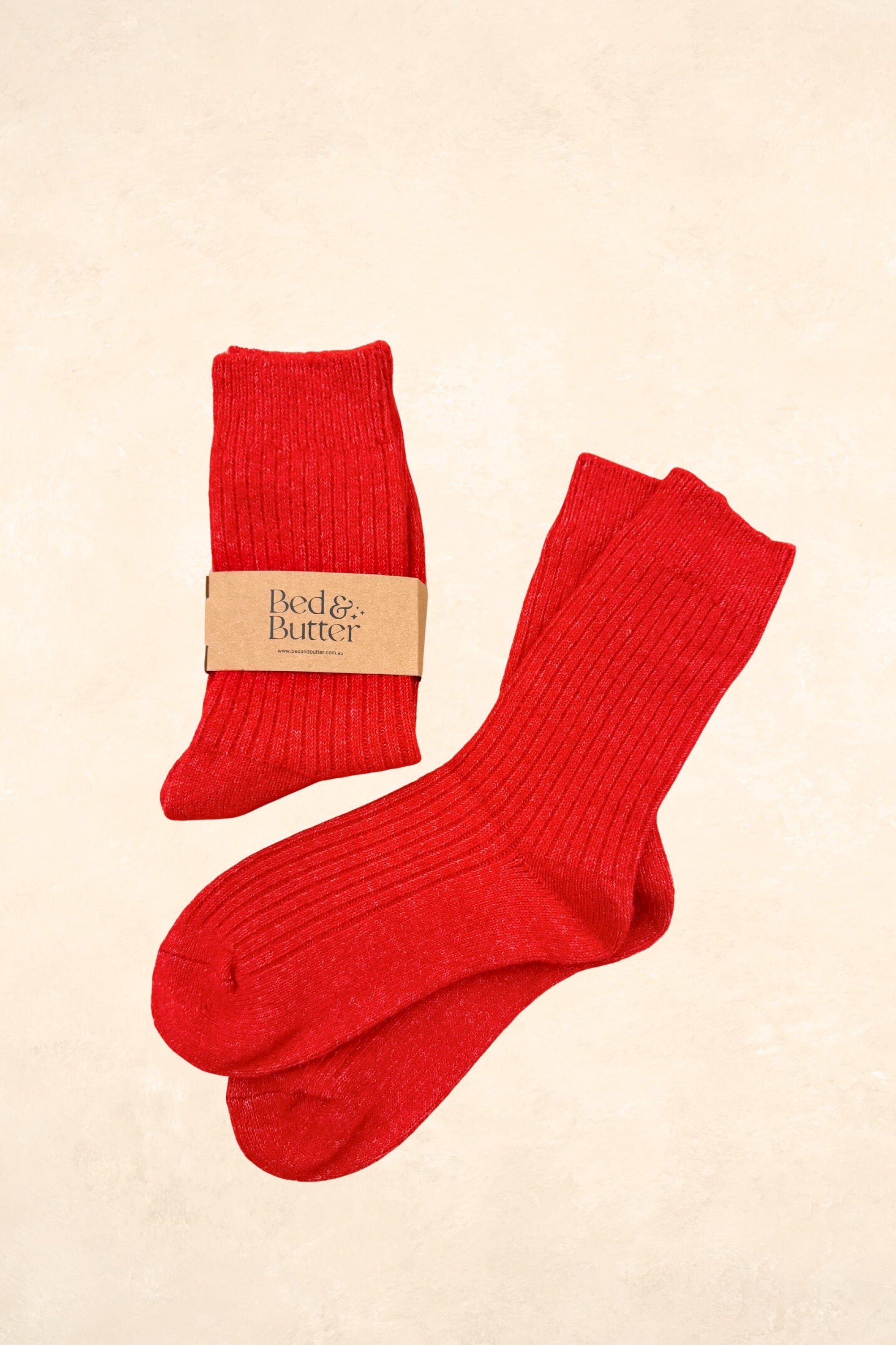 The Comfiest Socks (adults) Clothing Bed & Butter S/M Red 