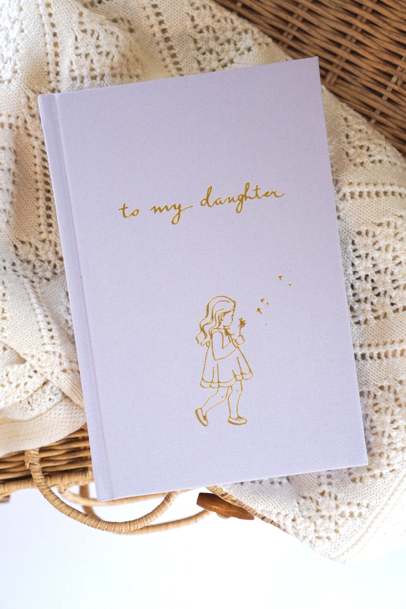 To My Daughter - Childhood Journal & Baby Book Journals Forget Me Not Lilac - Illustrated Cover & Inner 