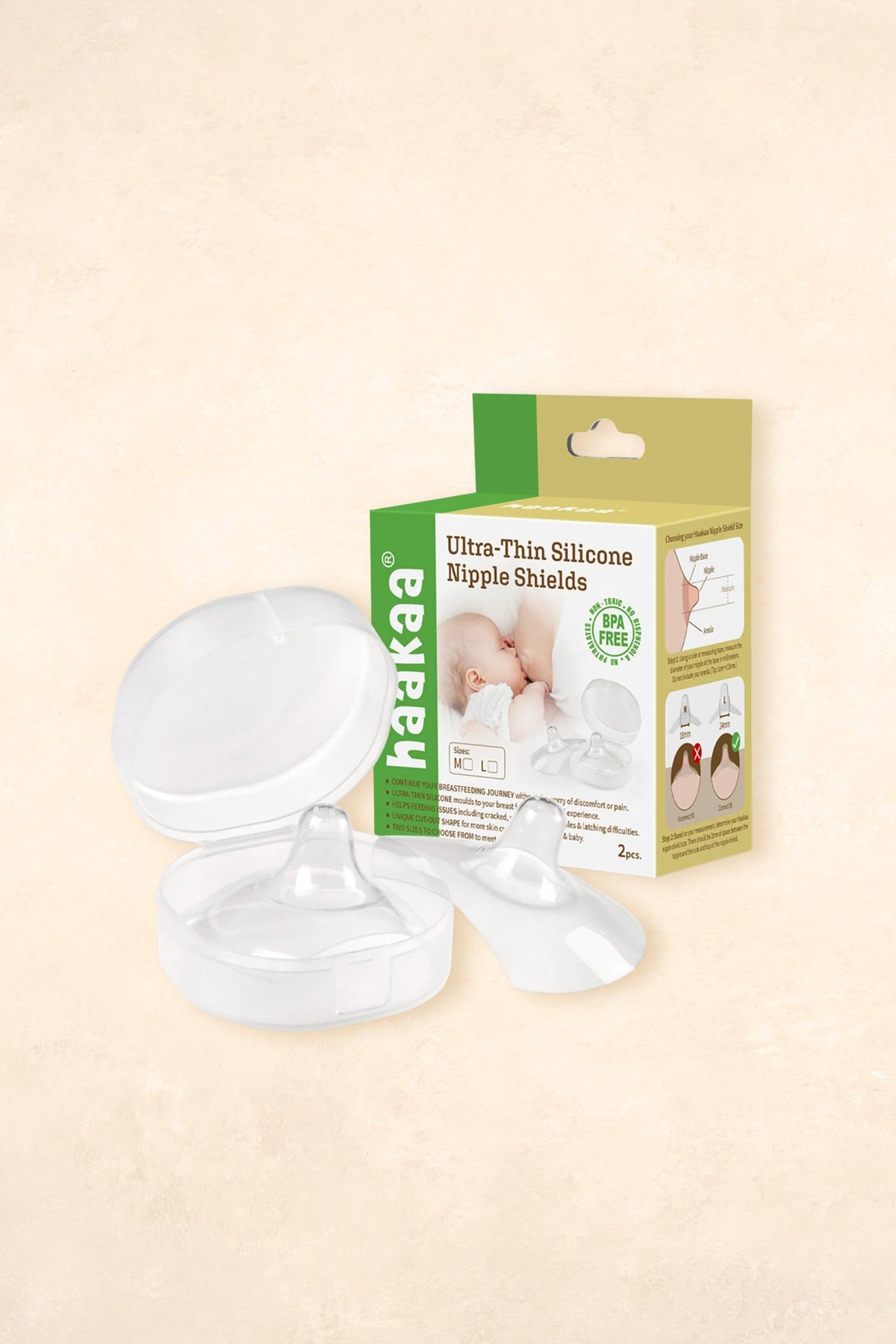 Ultra-Thin Silicone Nipple Shields Postpartum Care Haaka 