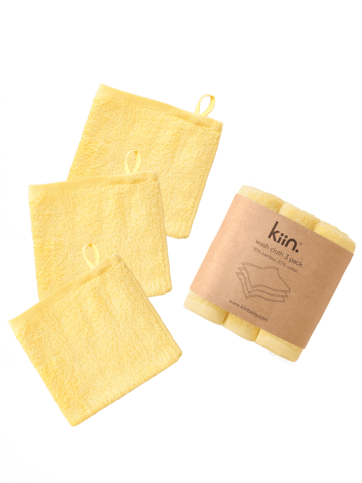 Wash Cloths 3 Pack - Buttercup Towels + Wash Cloths Kiin ® 