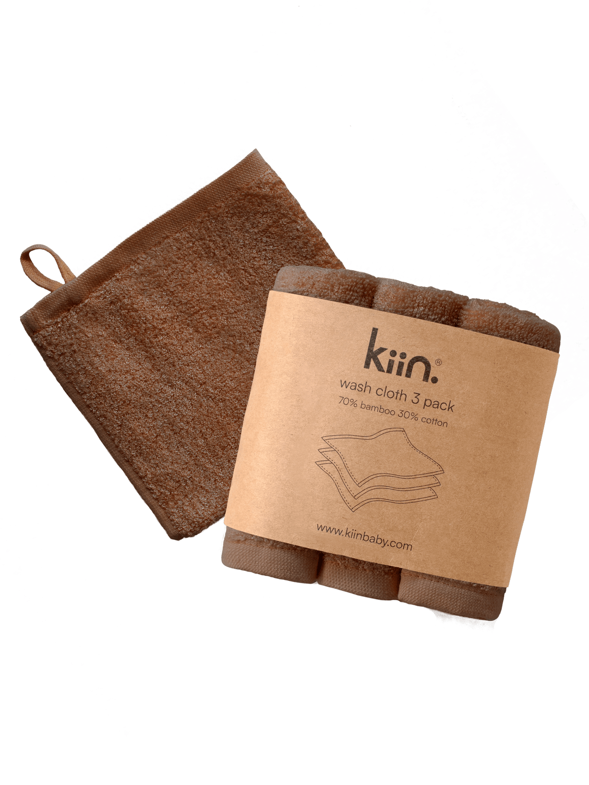 Wash Cloths 3 Pack - Chocolate Towels + Wash Cloths Kiin ® 