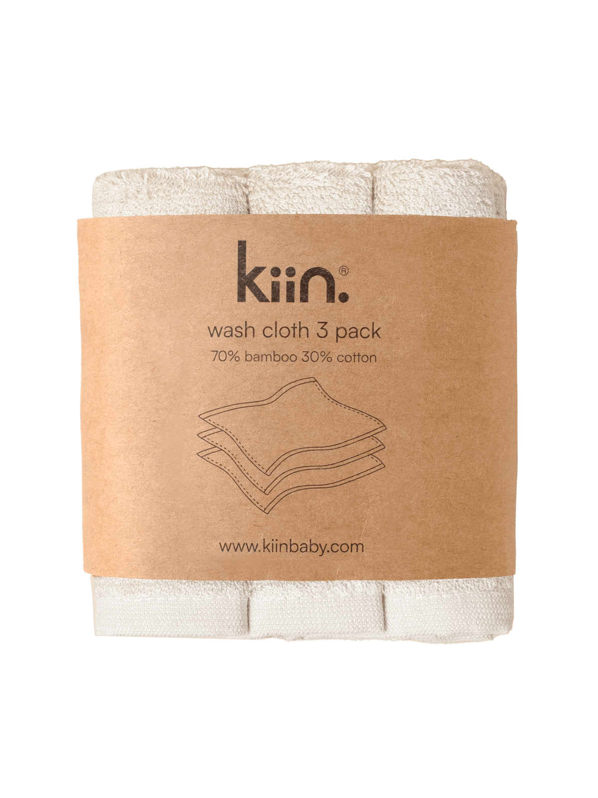 Wash Cloths 3 Pack - Ivory Towels + Wash Cloths Kiin ® 