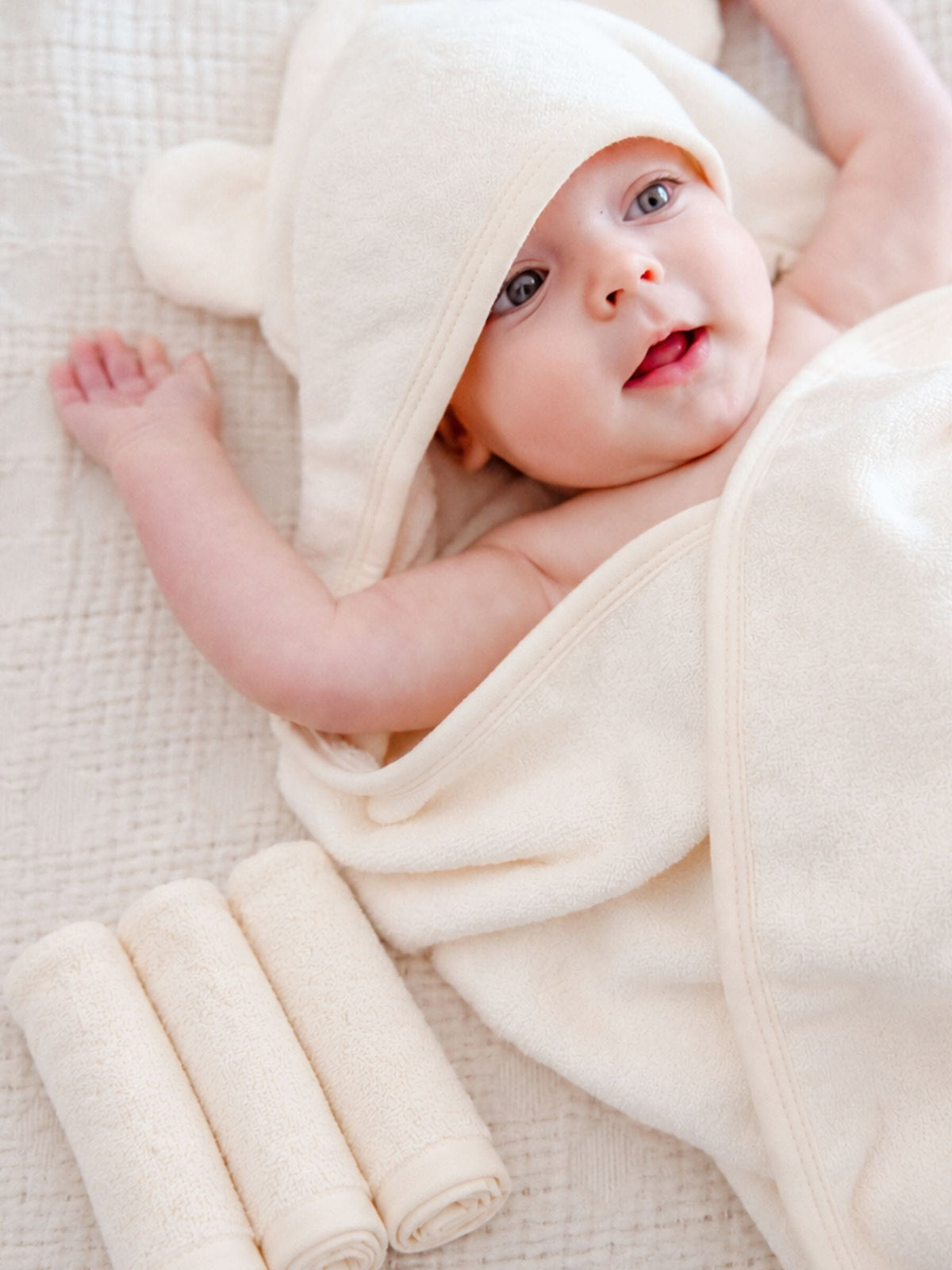 Wash Cloths 3 Pack - Ivory Towels + Wash Cloths Kiin ® 