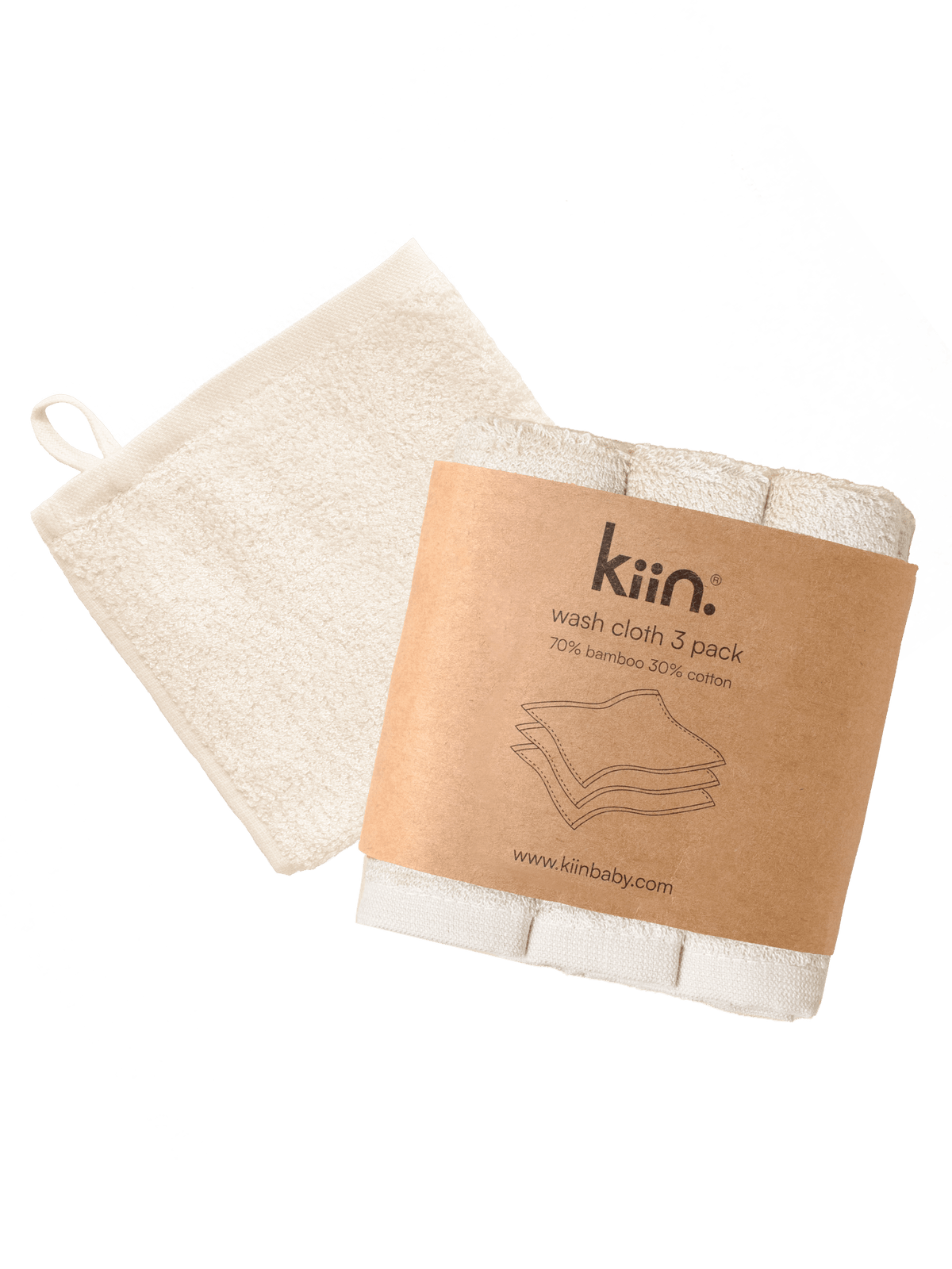 Wash Cloths 3 Pack - Ivory Towels + Wash Cloths Kiin ® 