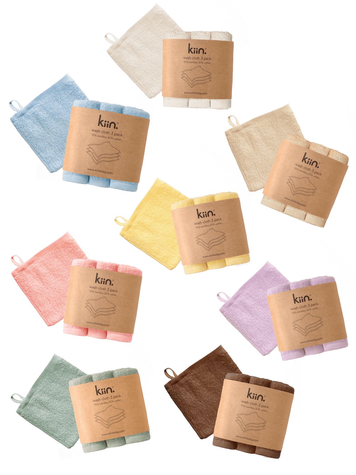Wash Cloths 3 Pack - Oat Towels + Wash Cloths Kiin ® 