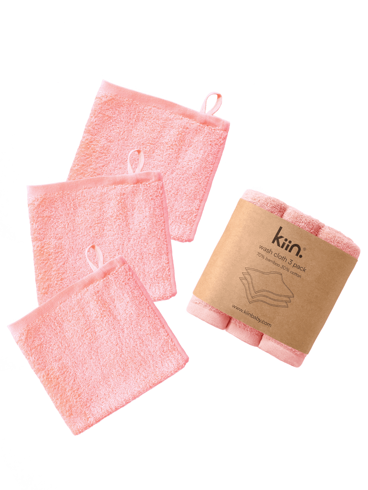 Wash Cloths 3 Pack - Peony Towels + Wash Cloths Kiin ® 