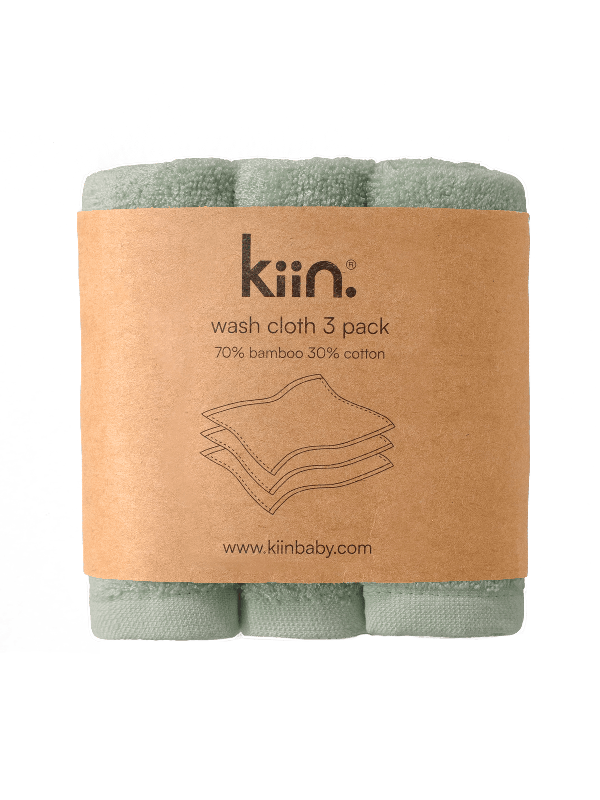Wash Cloths 3 Pack - Sage Towels + Wash Cloths Kiin ® 