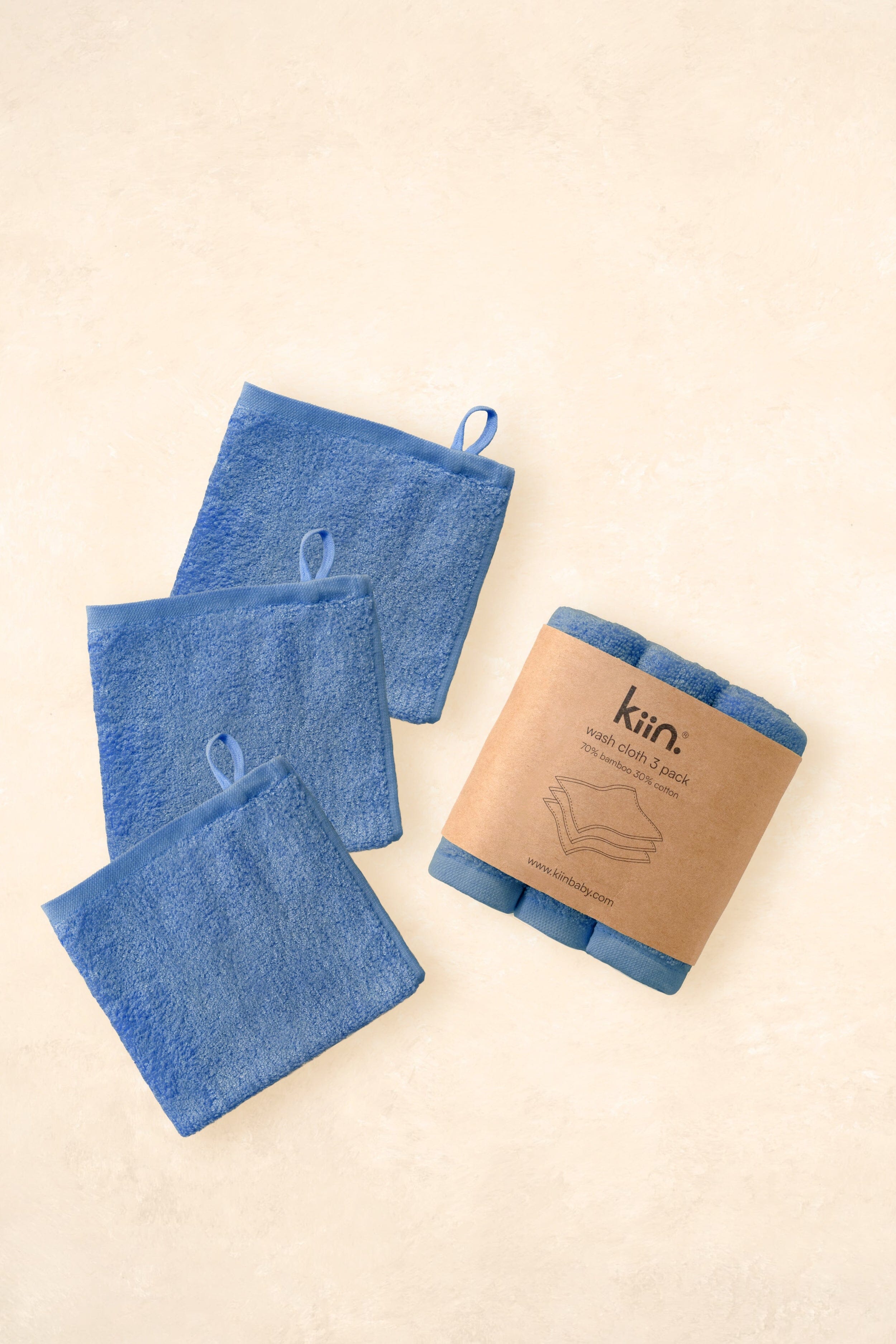 Wash Cloths 3 Pack Towels + Wash Cloths Kiin ® Blue Shadow 