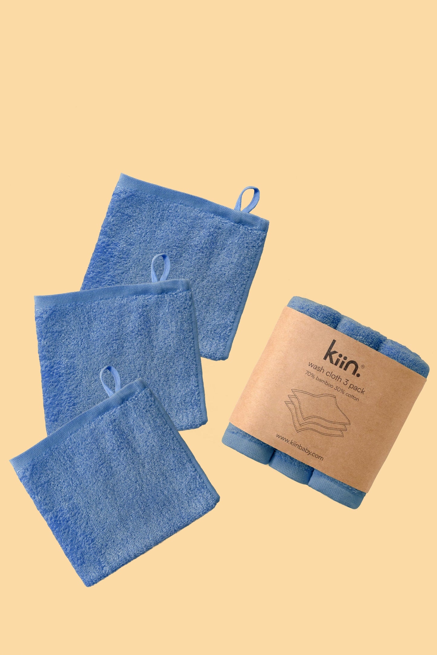 Wash Cloths 3 Pack Towels + Wash Cloths Kiin ® Blue Shadow 