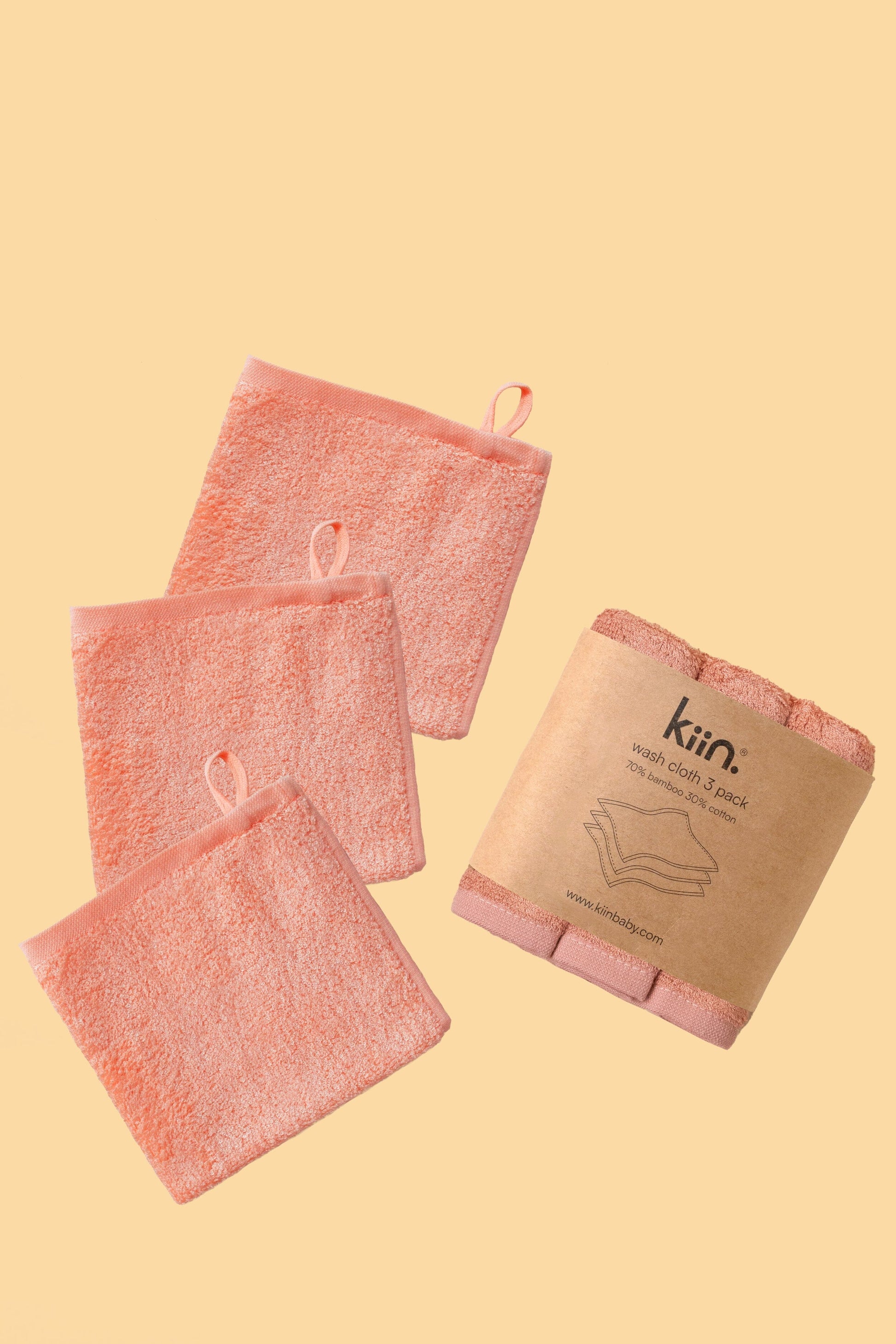 Wash Cloths 3 Pack Towels + Wash Cloths Kiin ® Blush 