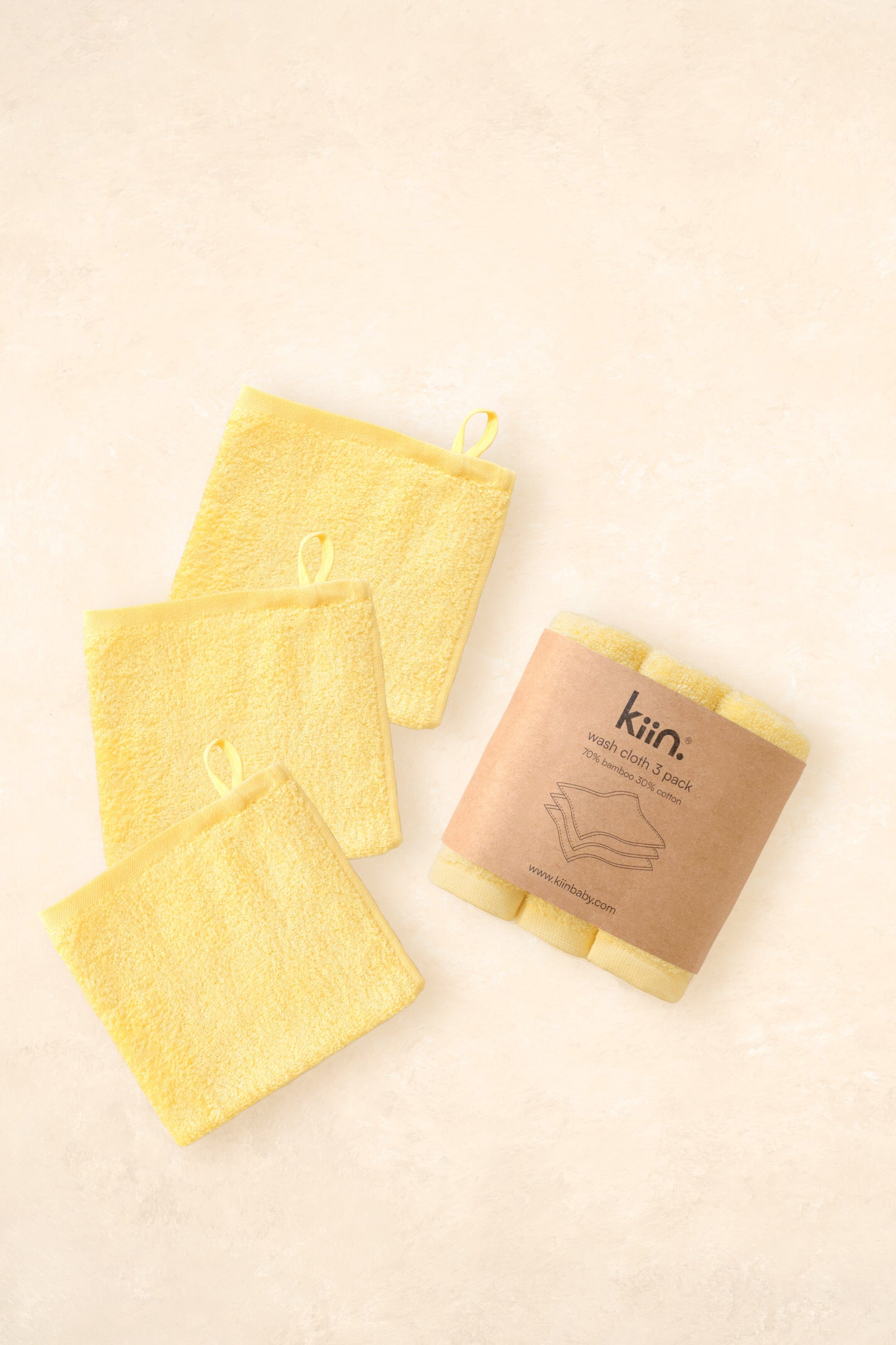 Wash Cloths 3 Pack Towels + Wash Cloths Kiin ® Buttercup 