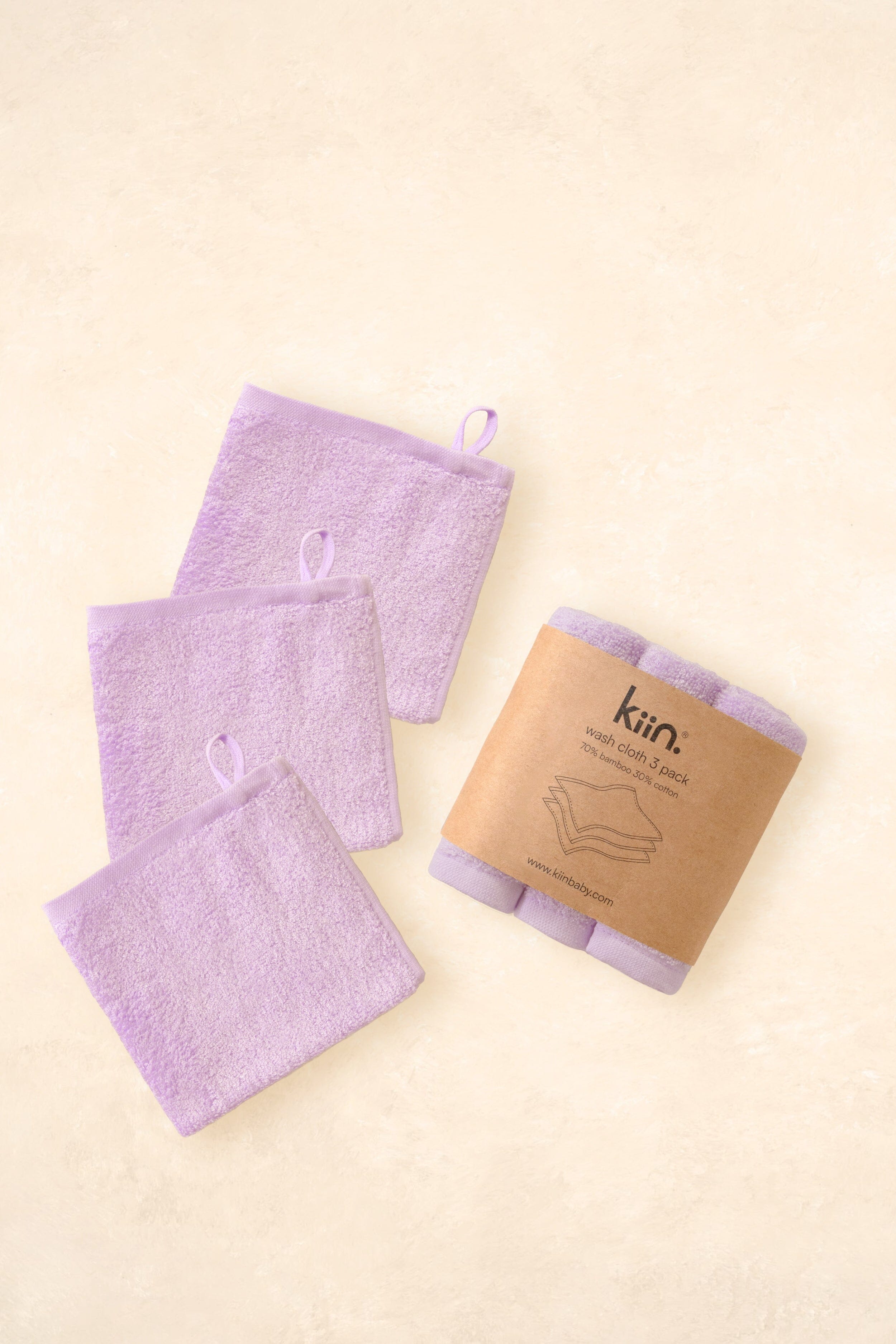Wash Cloths 3 Pack Towels + Wash Cloths Kiin ® Lilac 
