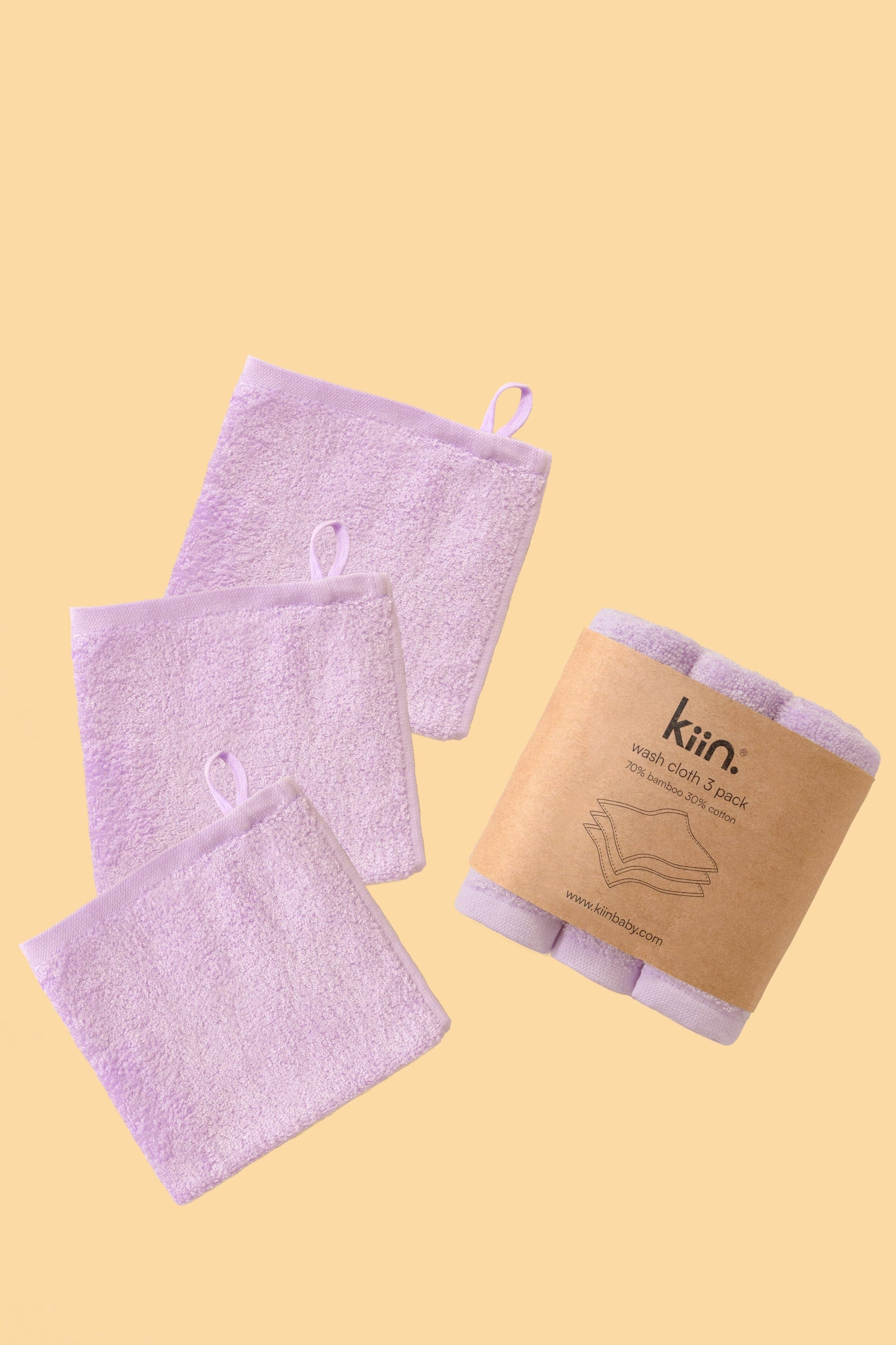 Wash Cloths 3 Pack Towels + Wash Cloths Kiin ® Lilac 