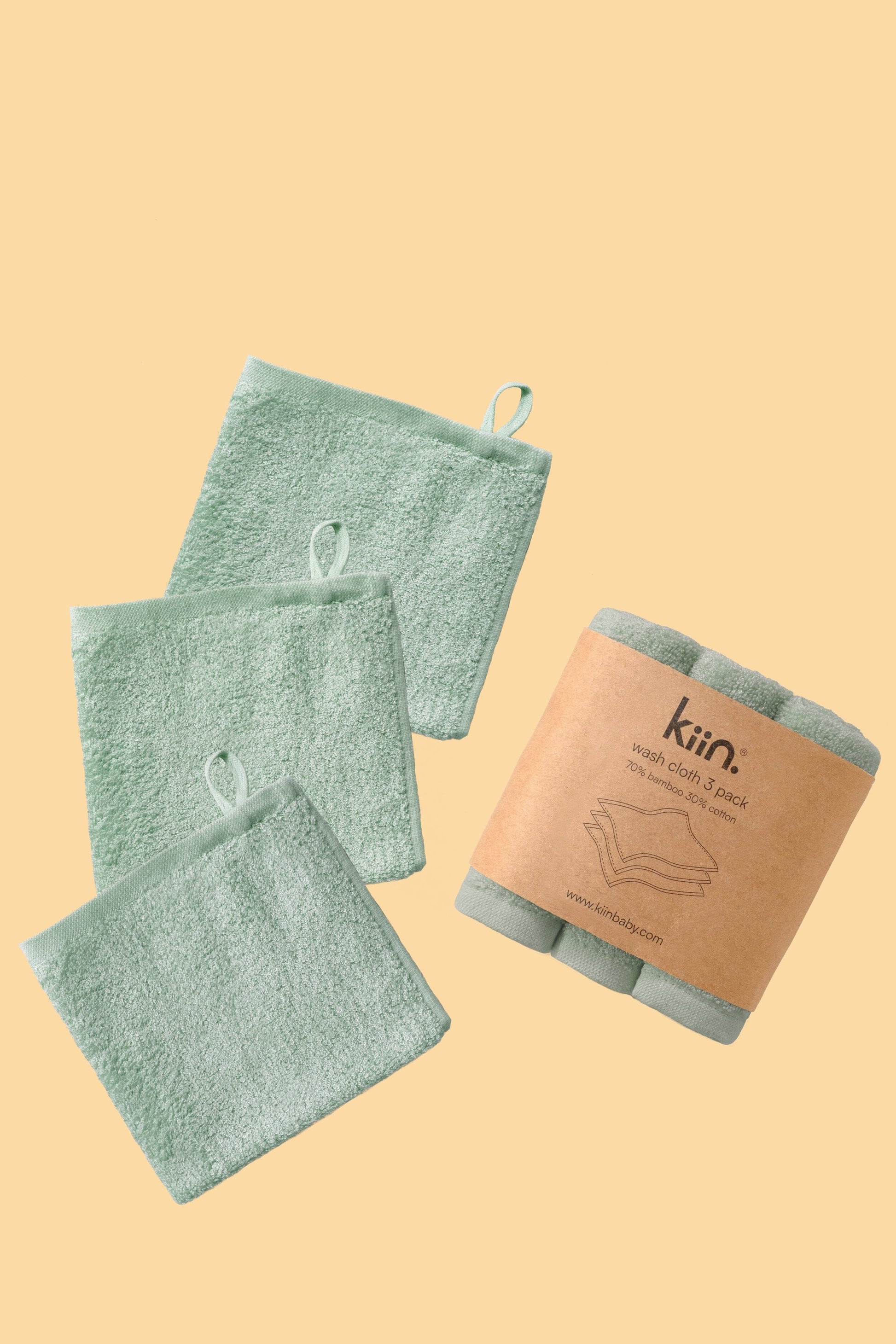 Wash Cloths 3 Pack Towels + Wash Cloths Kiin ® Sage 