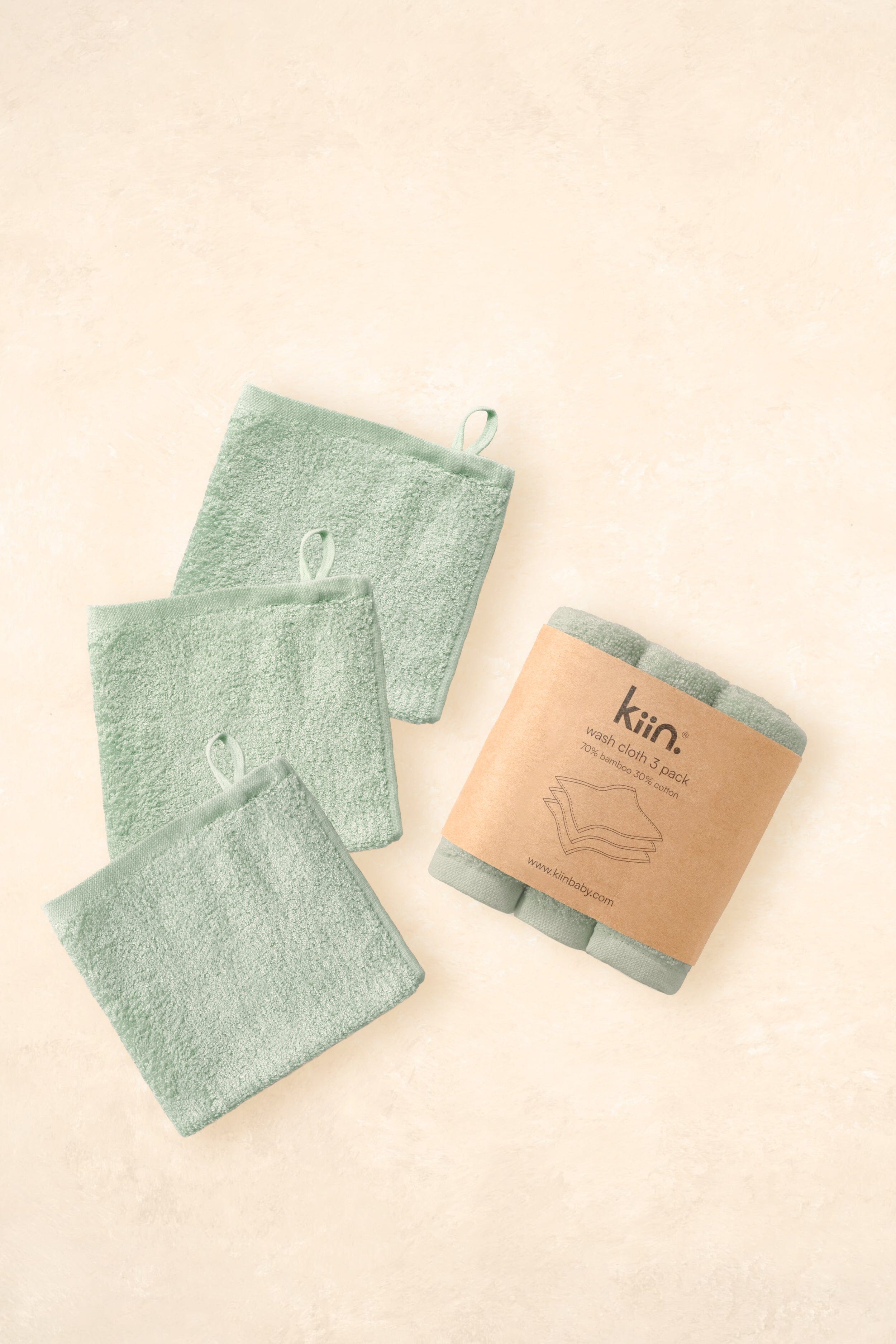 Wash Cloths 3 Pack Towels + Wash Cloths Kiin ® Sage 