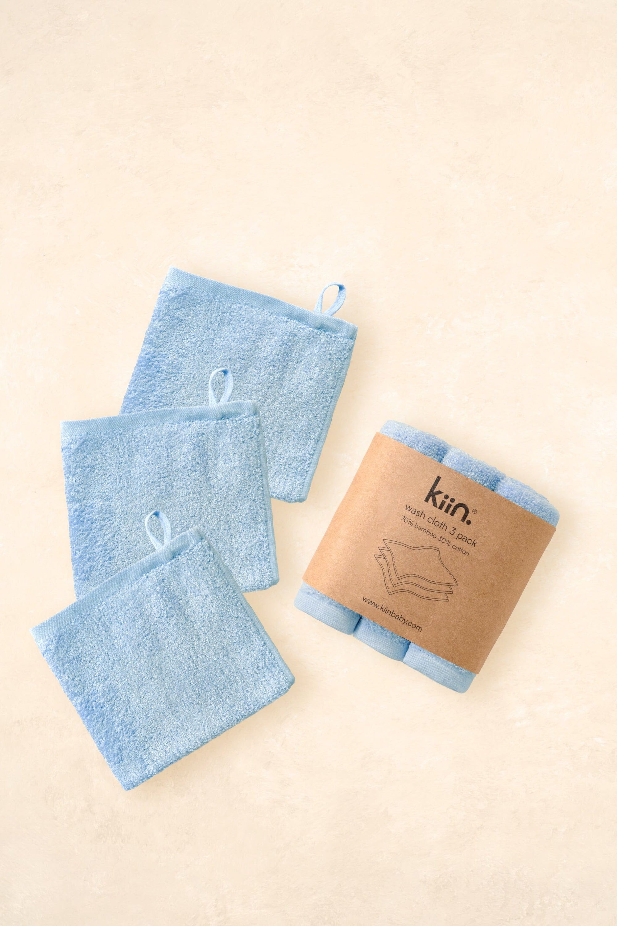 Wash Cloths 3 Pack Towels + Wash Cloths Kiin ® Sky 