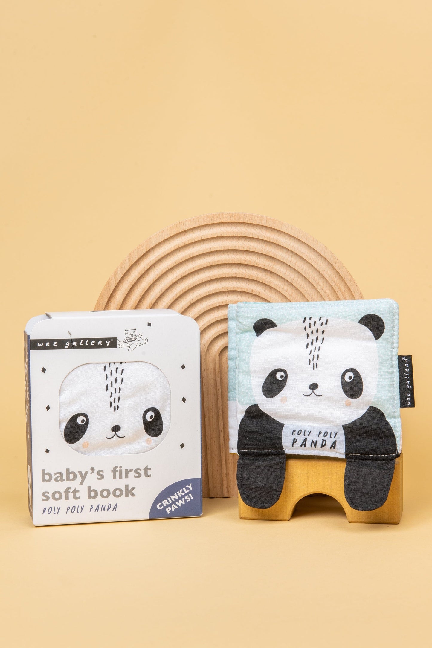 Baby's First Cloth Book book Wee Gallery Roly Poly Panda 