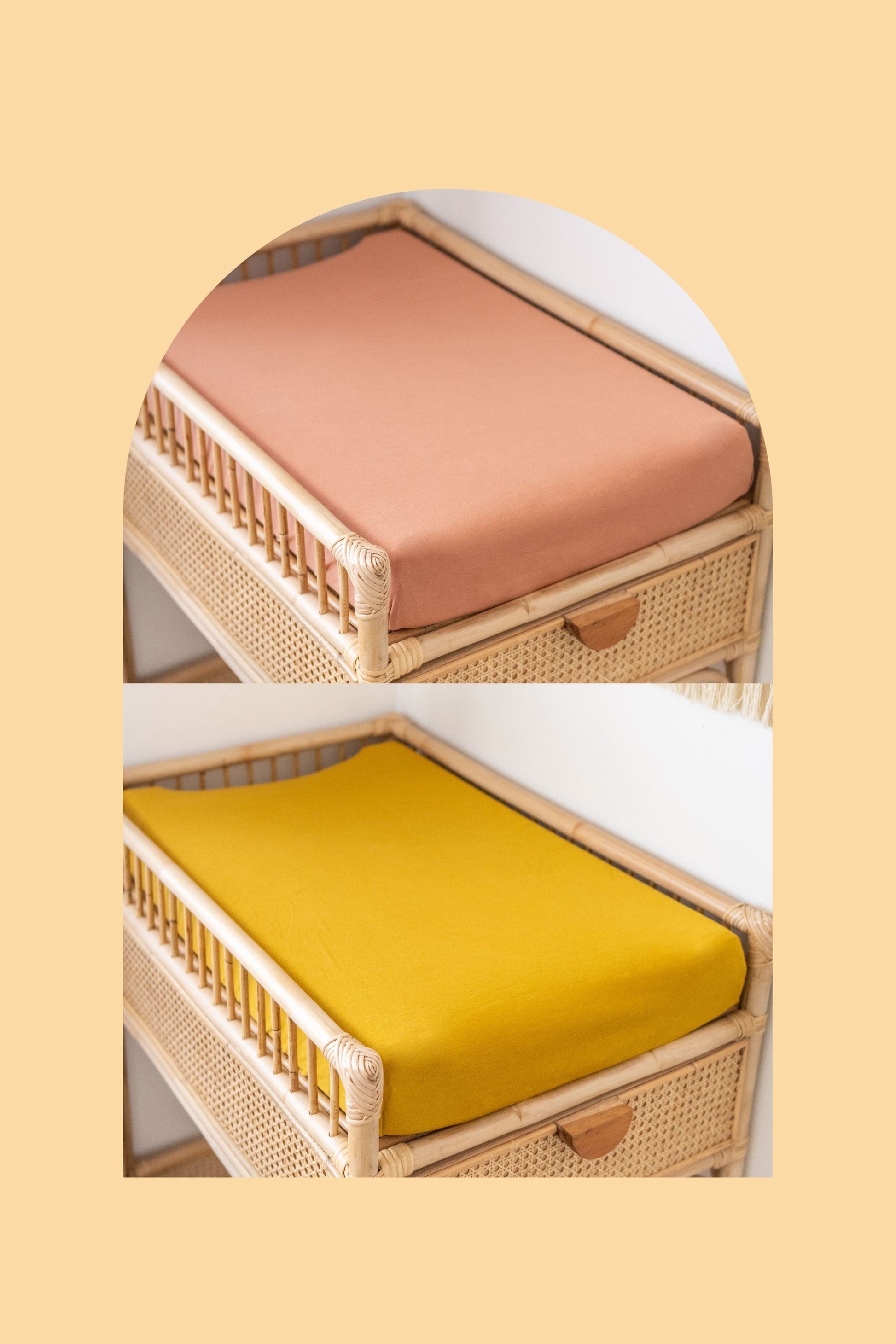 Change Pad/Bassinet Sheet Bundle Kiin ® Mustard Blush 