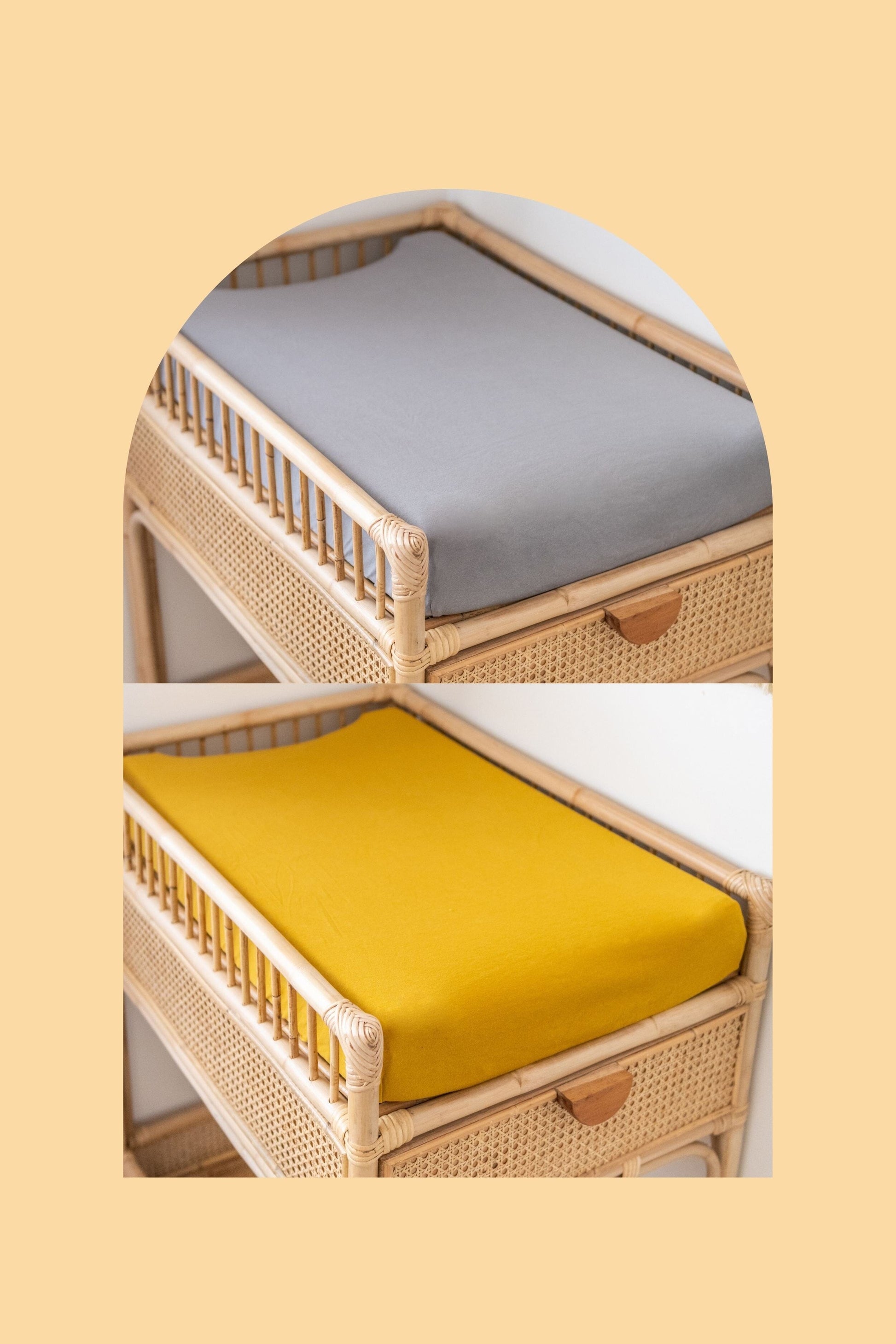 Change Pad/Bassinet Sheet Bundle Kiin ® Mustard Cloud 