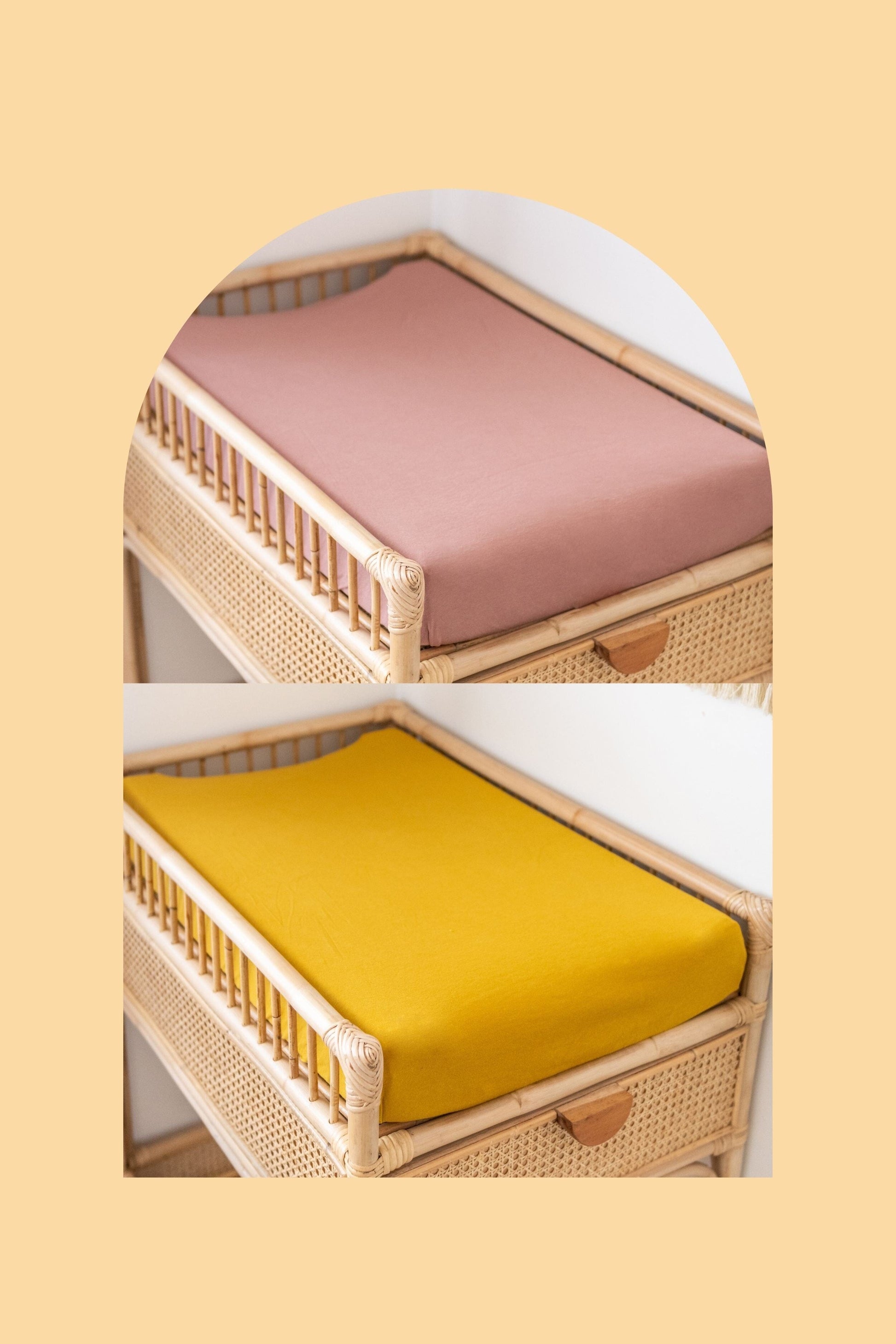 Change Pad/Bassinet Sheet Bundle Kiin ® Mustard Heather 