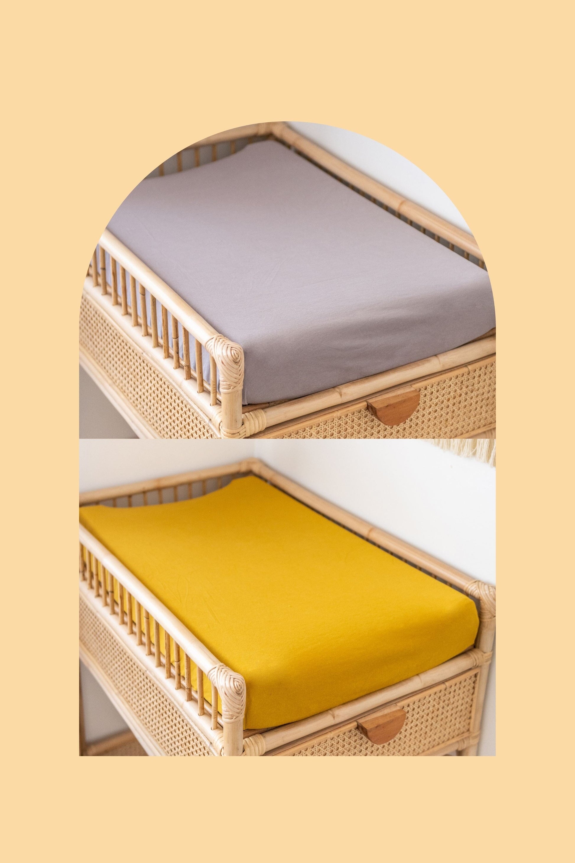Change Pad/Bassinet Sheet Bundle Kiin ® Mustard Lilac 