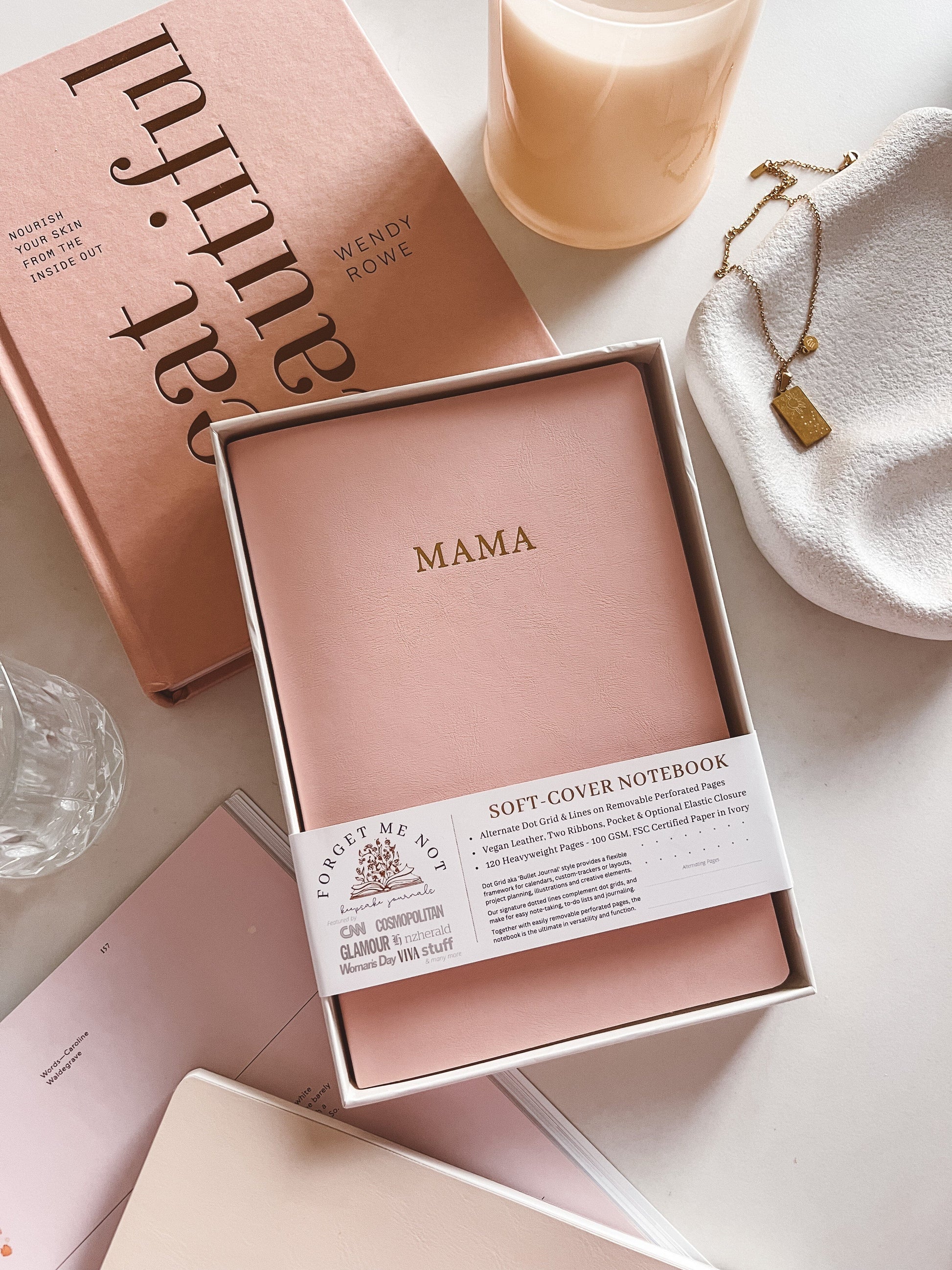 Mama Notebook In Giftbox Journal Forget Me Not Blush 