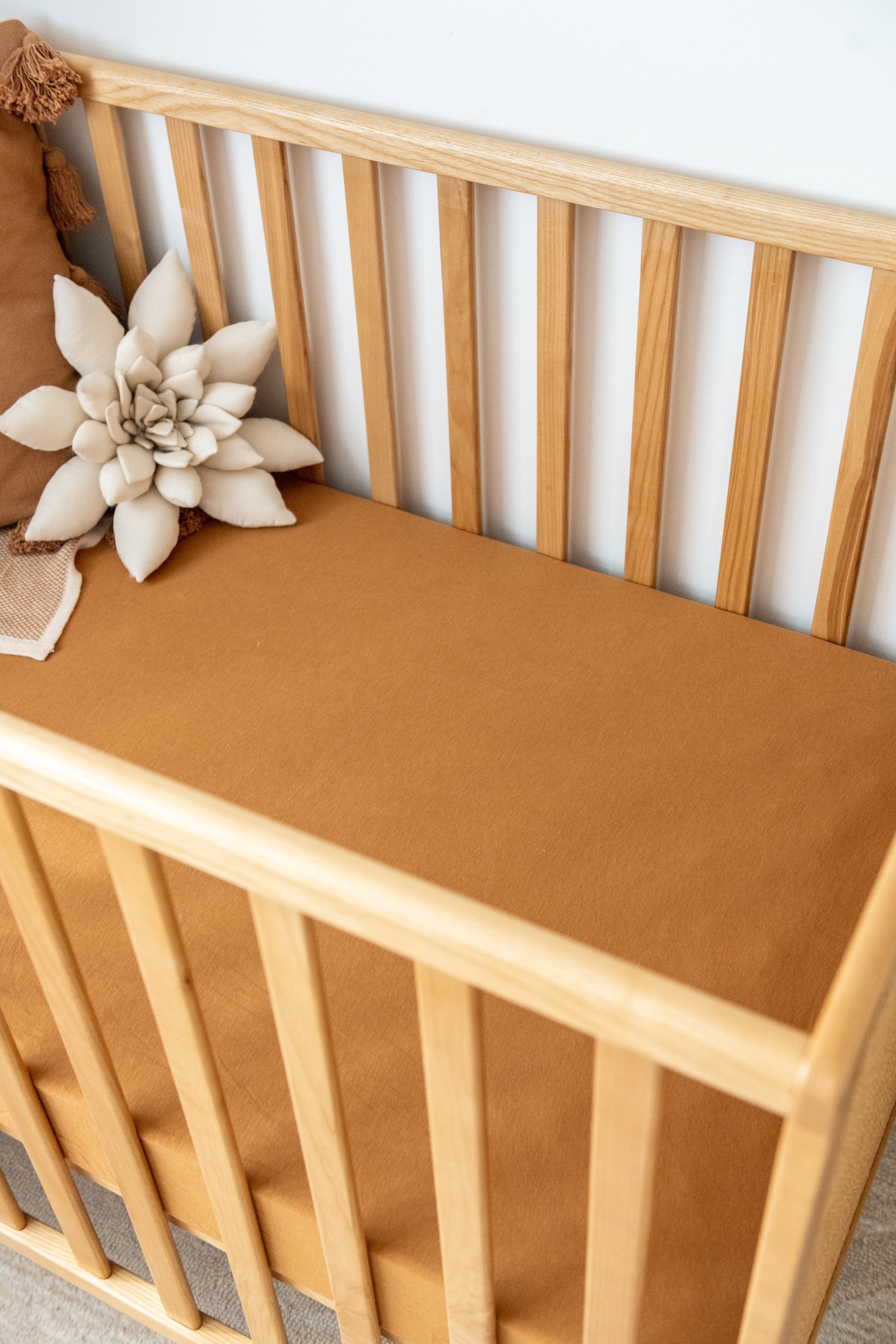 Organic Cot Sheets - Solids Sheets Kiin Baby Caramel 