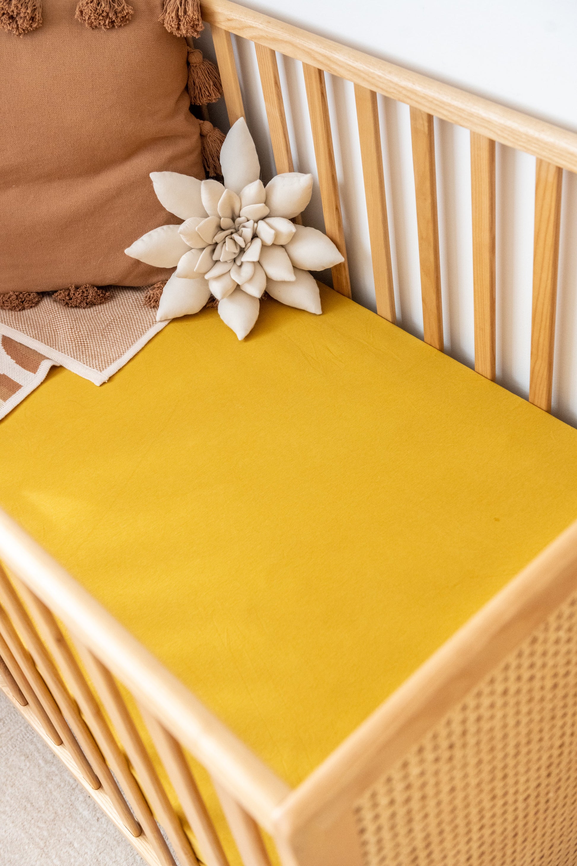 Organic Cot Sheets - Solids Sheets Kiin Baby Mustard 