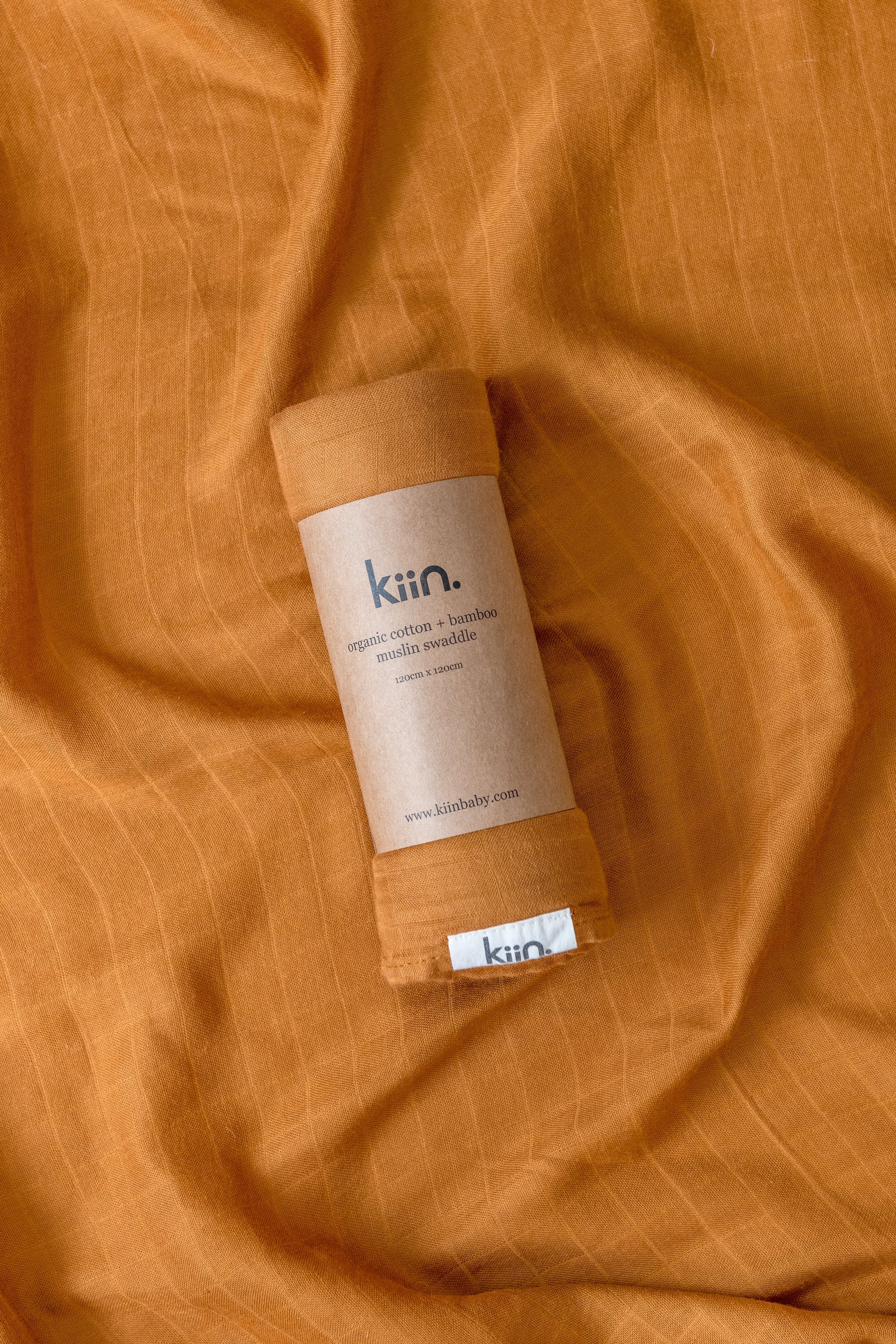 Organic Swaddles - Solids swaddle Kiin Baby Caramel 