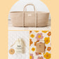 Rope Moses Basket + Sheet + Mattress Protector Bundle Kiin ® Bloom 