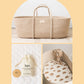 Rope Moses Basket + Sheet + Mattress Protector Bundle Kiin ® Rainbow Ivory Umber 