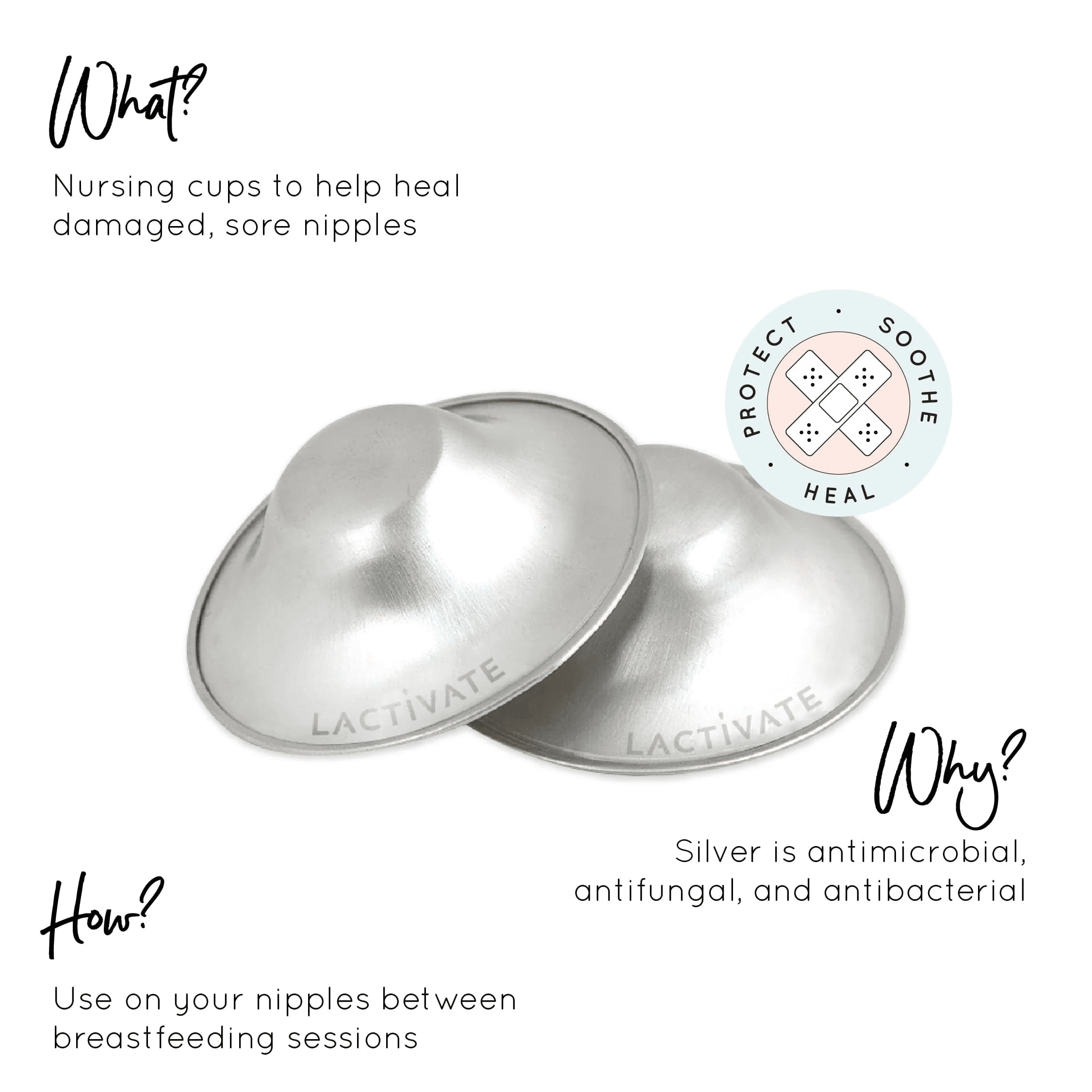 Silver Nursing Cups Care Lactivate 