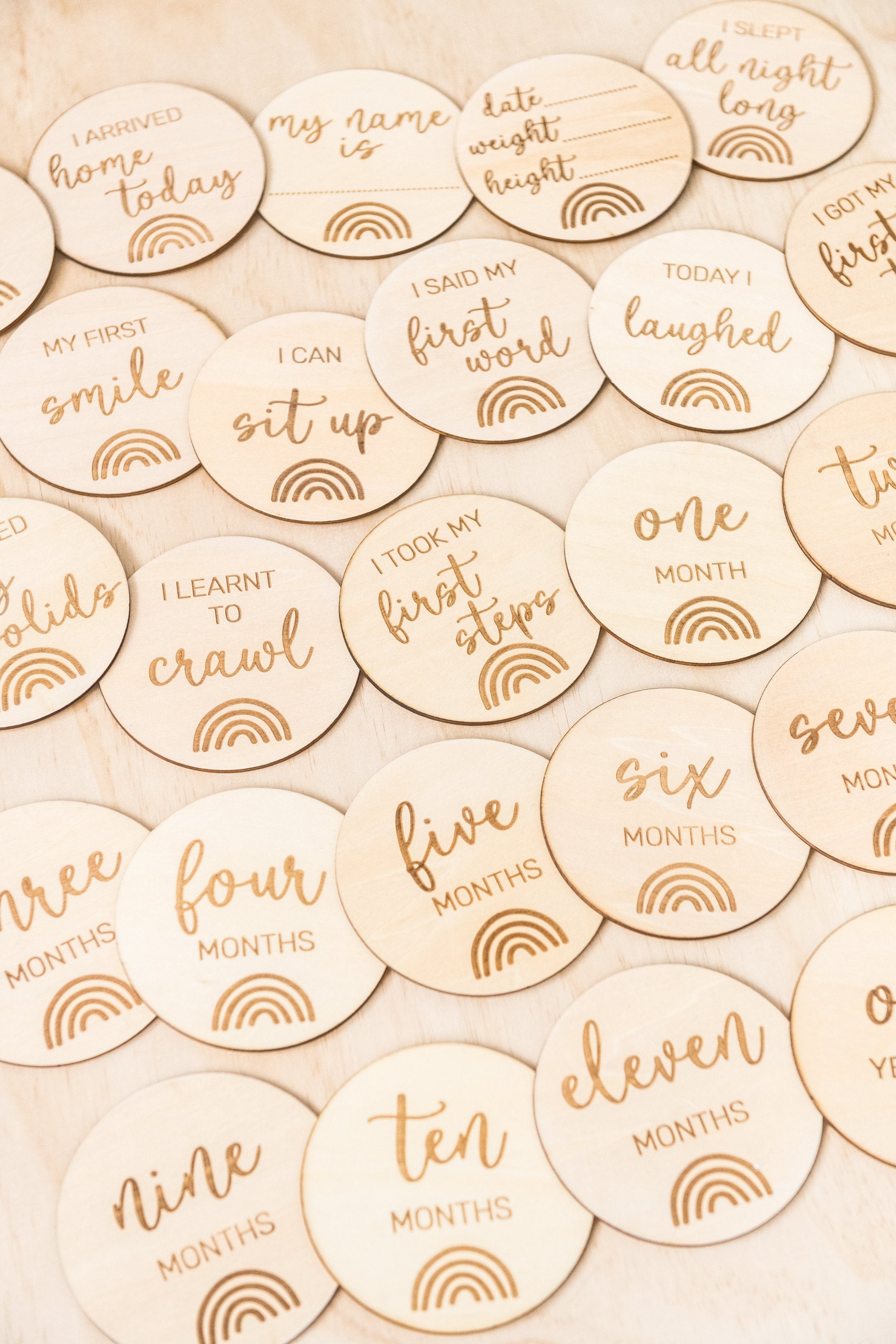 Wooden Milestone Discs Decor Kiin Baby 
