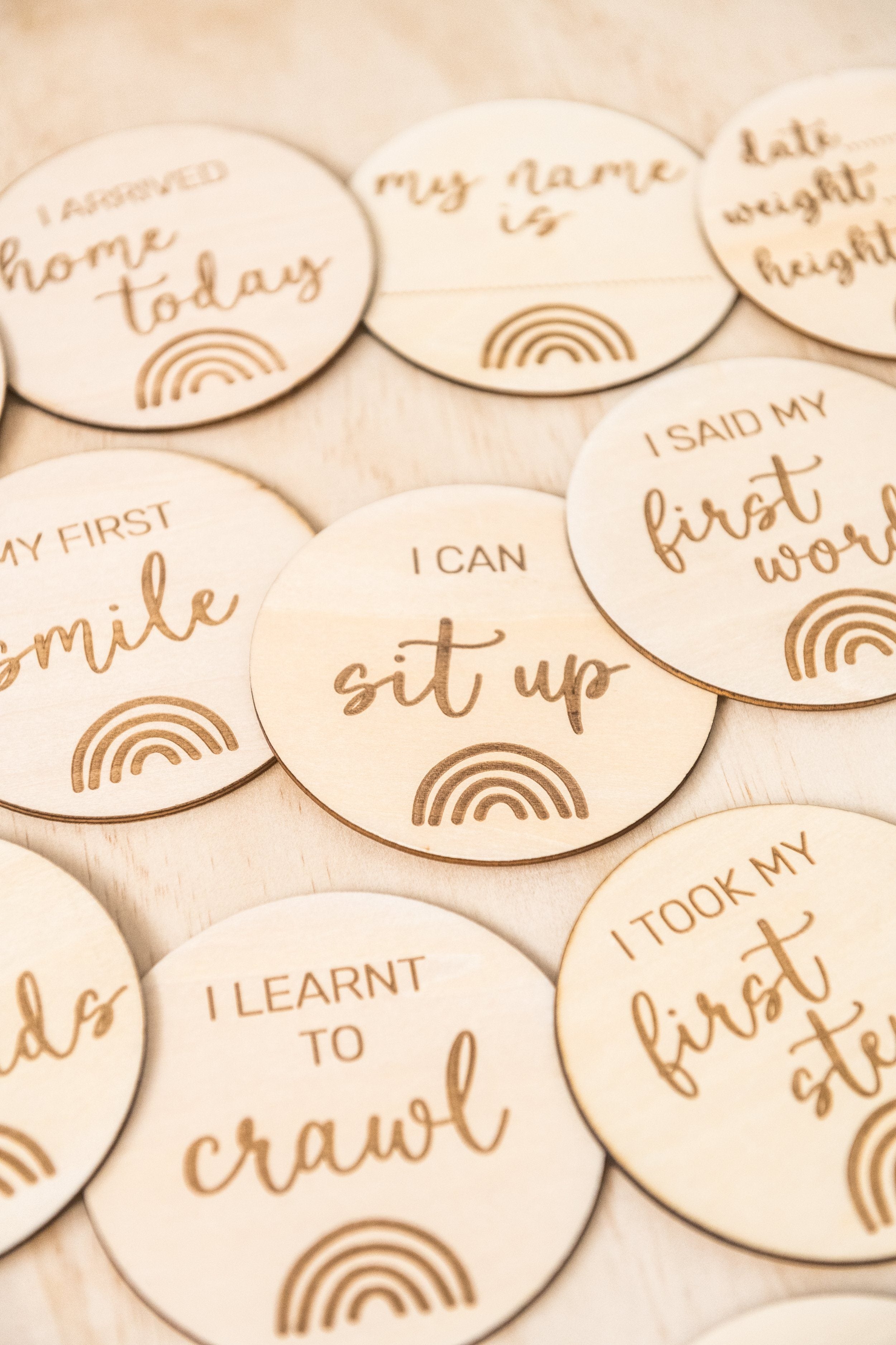 Wooden Milestone Discs Decor Kiin Baby 