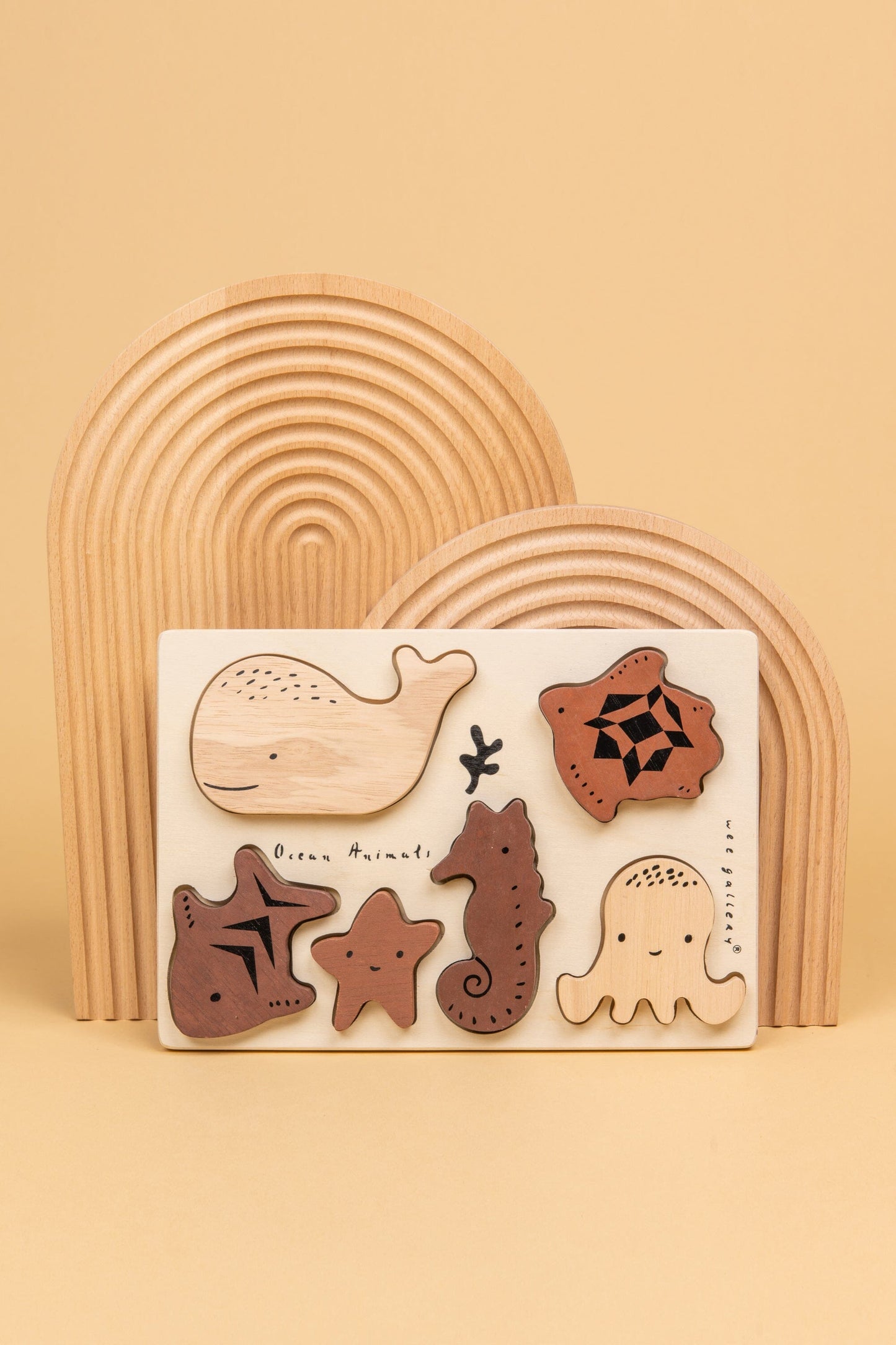 Wooden Tray Puzzle Toys Wee Gallery Ocean 