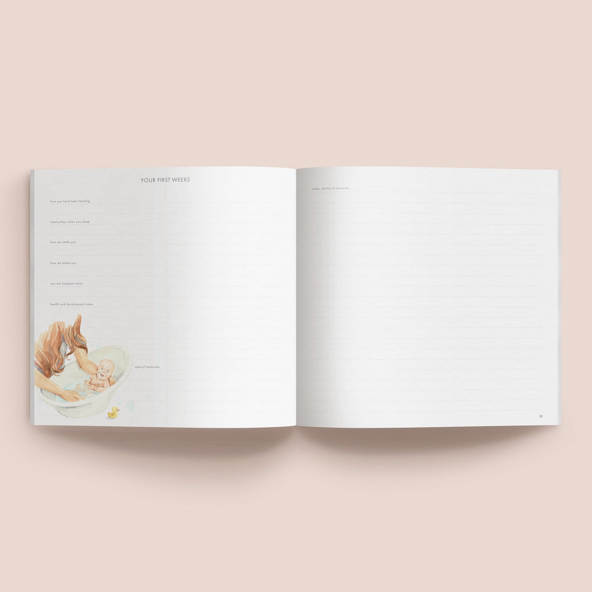 Your First Years | Baby Record Book journal Forget Me Not 