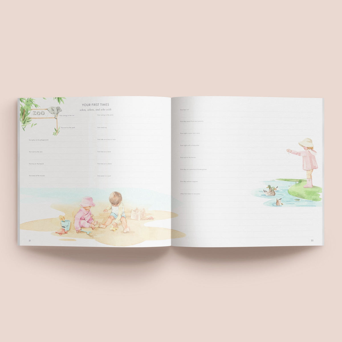 Your First Years | Baby Record Book journal Forget Me Not 